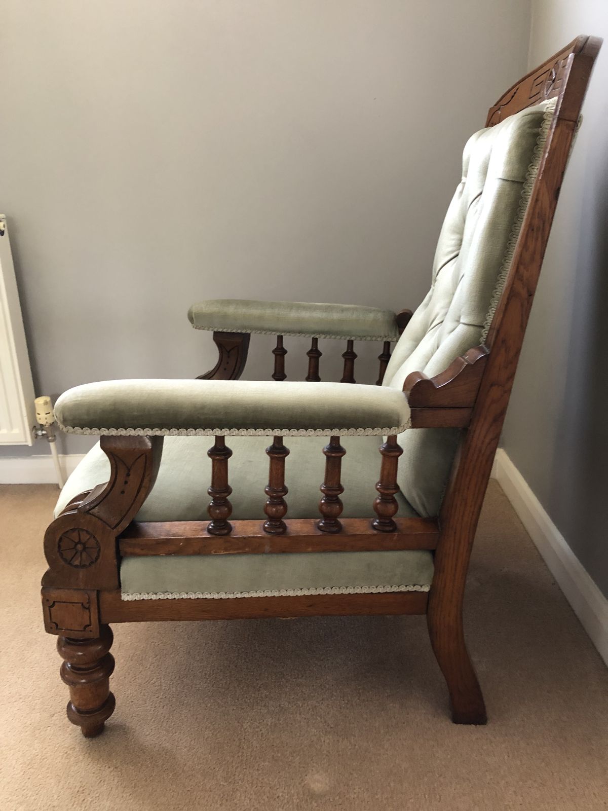 19th Century Green Upholstered Occasional Chair photo Furniture