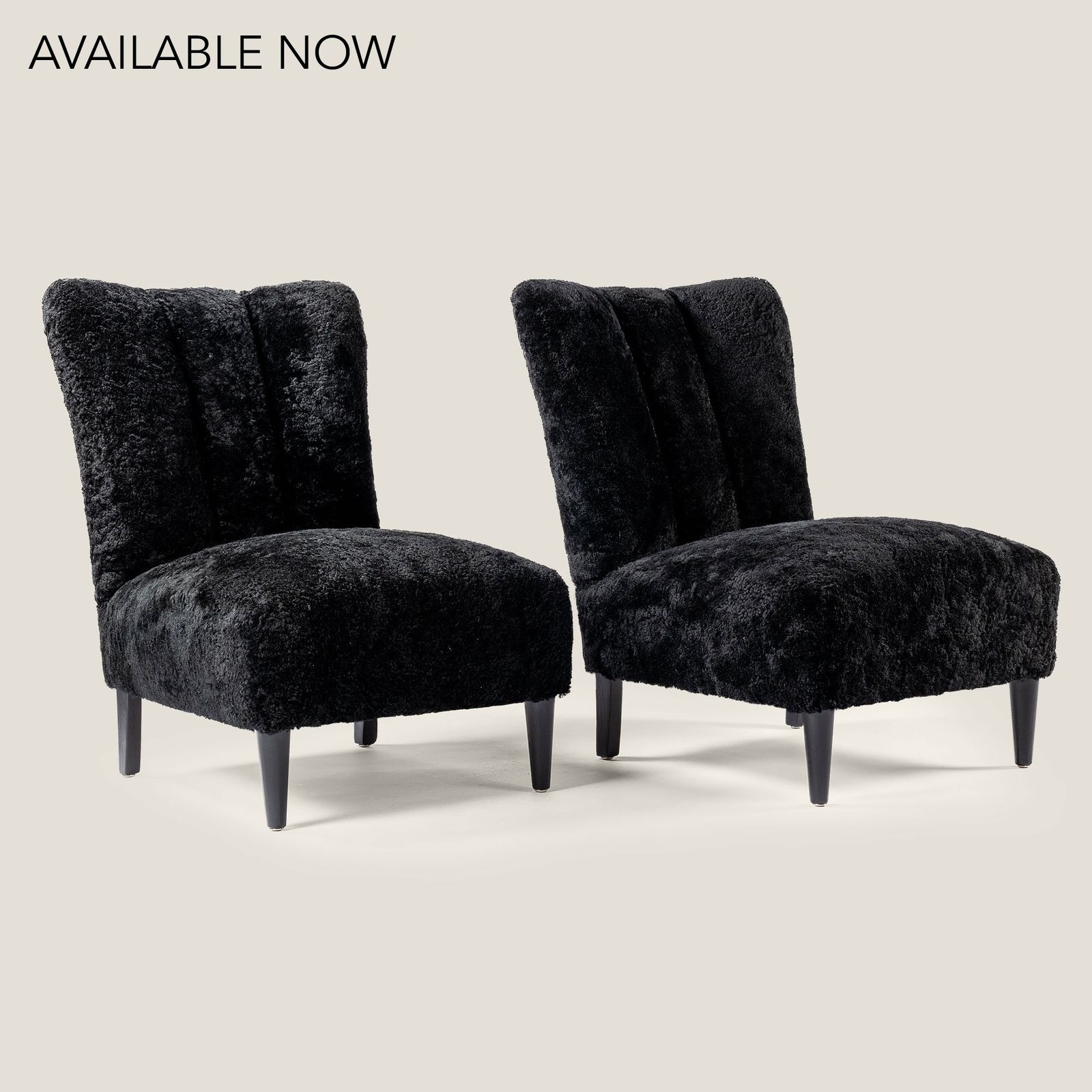 Pair Of Black Scandinavian Armchairs