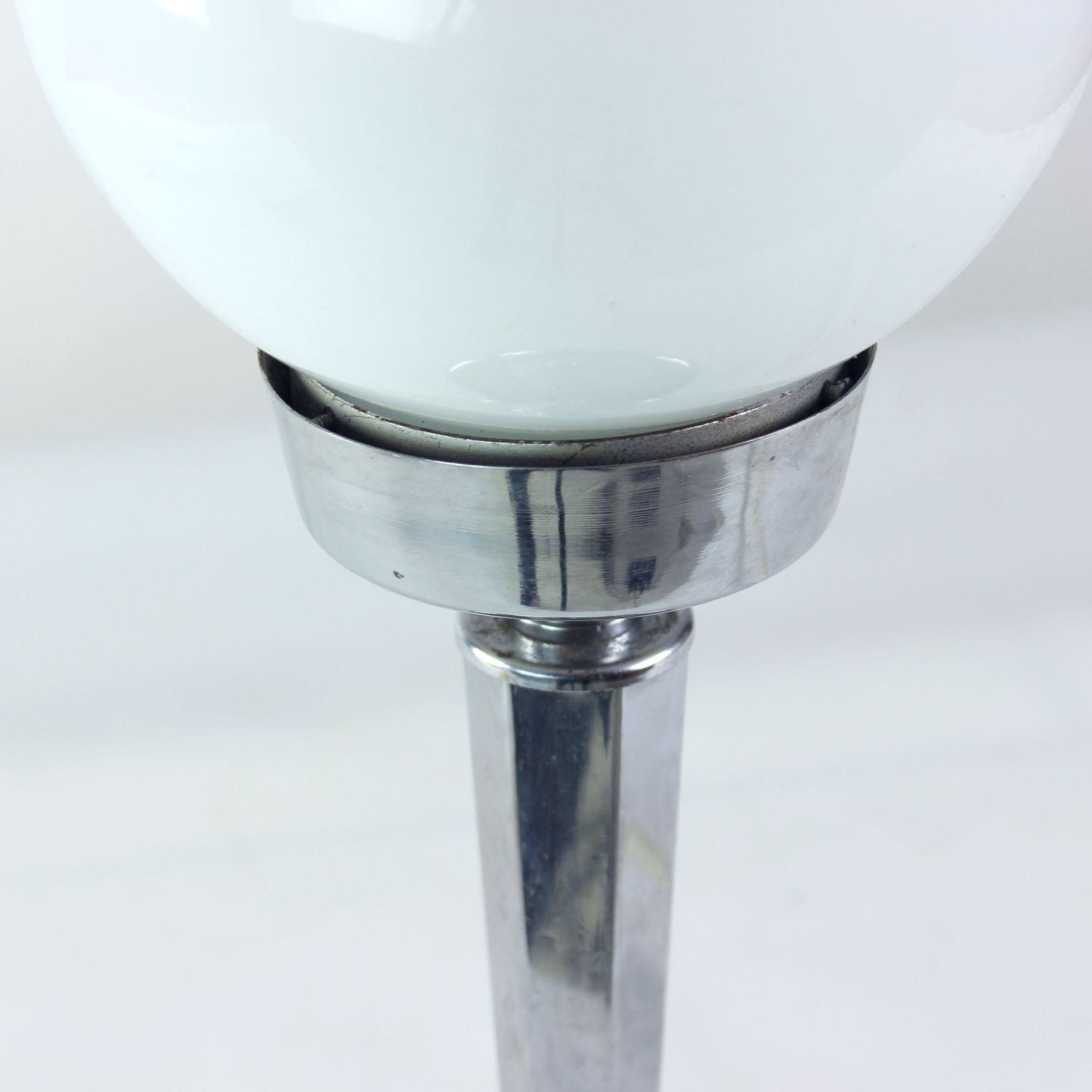 Art Deco Table Lamp In Chrome And Glass, Czechoslovakia 1940s photo furniture
