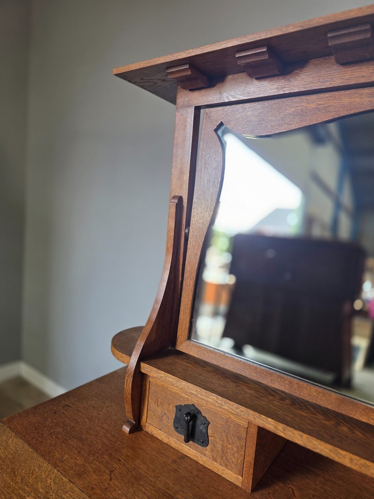 photo for sale Early Heals Of London Antique Oak Newlyn Dressing Table