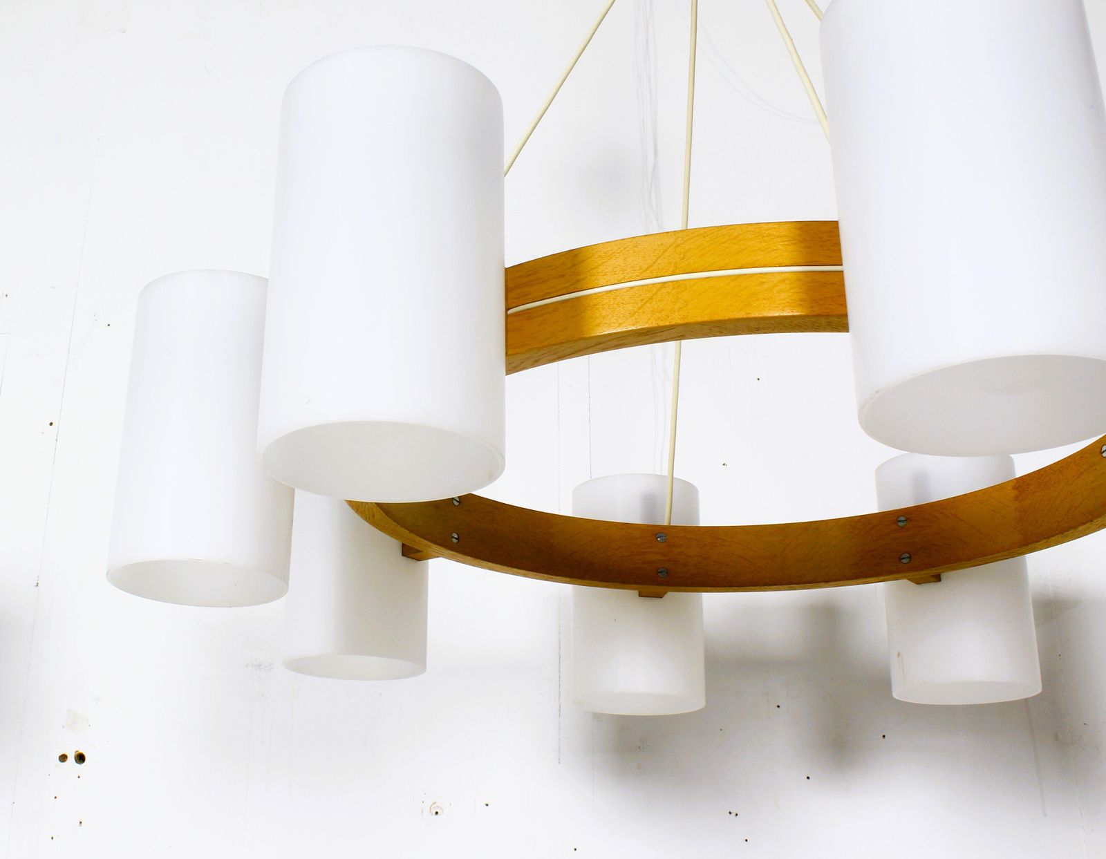 Large Mid Century Chandelier Designed By Uno & östen Kristiansson, Made By Luxus1960s. photo Lighting