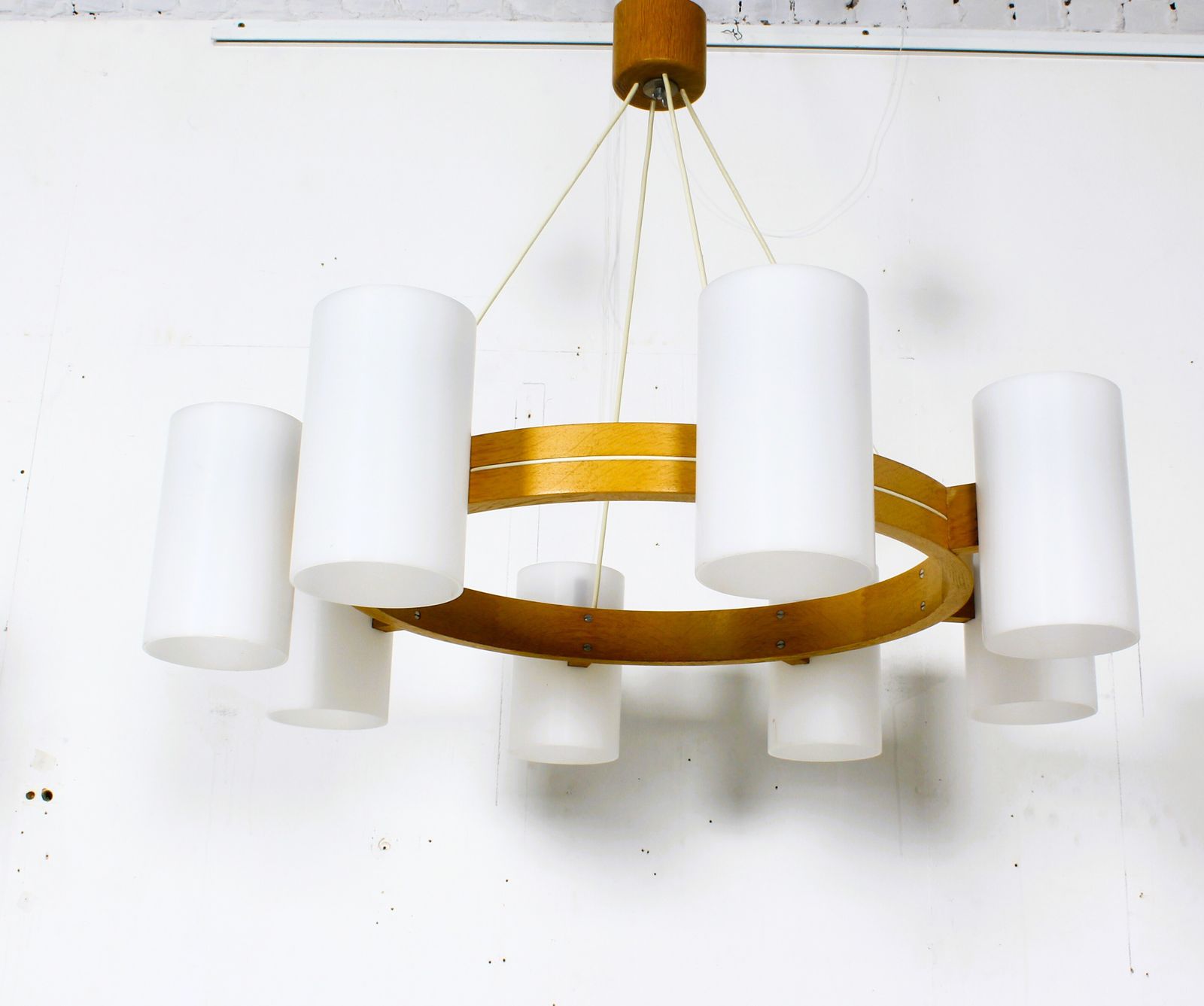 Large Mid Century Chandelier Designed By Uno & östen Kristiansson, Made By Luxus1960s. photo vinterior