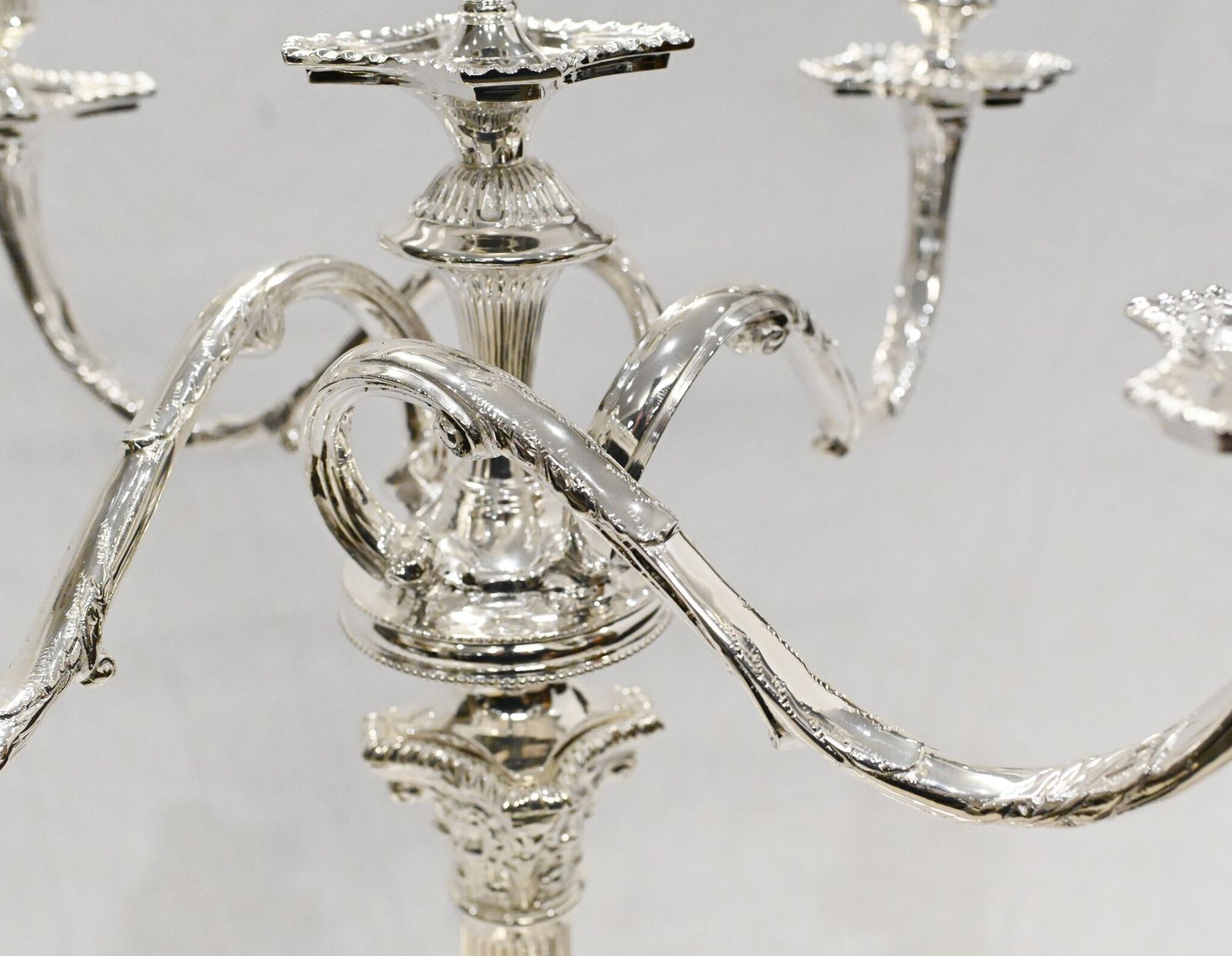 Regency Silver Plate Candelabras Doric Column Candles photo vinterior
