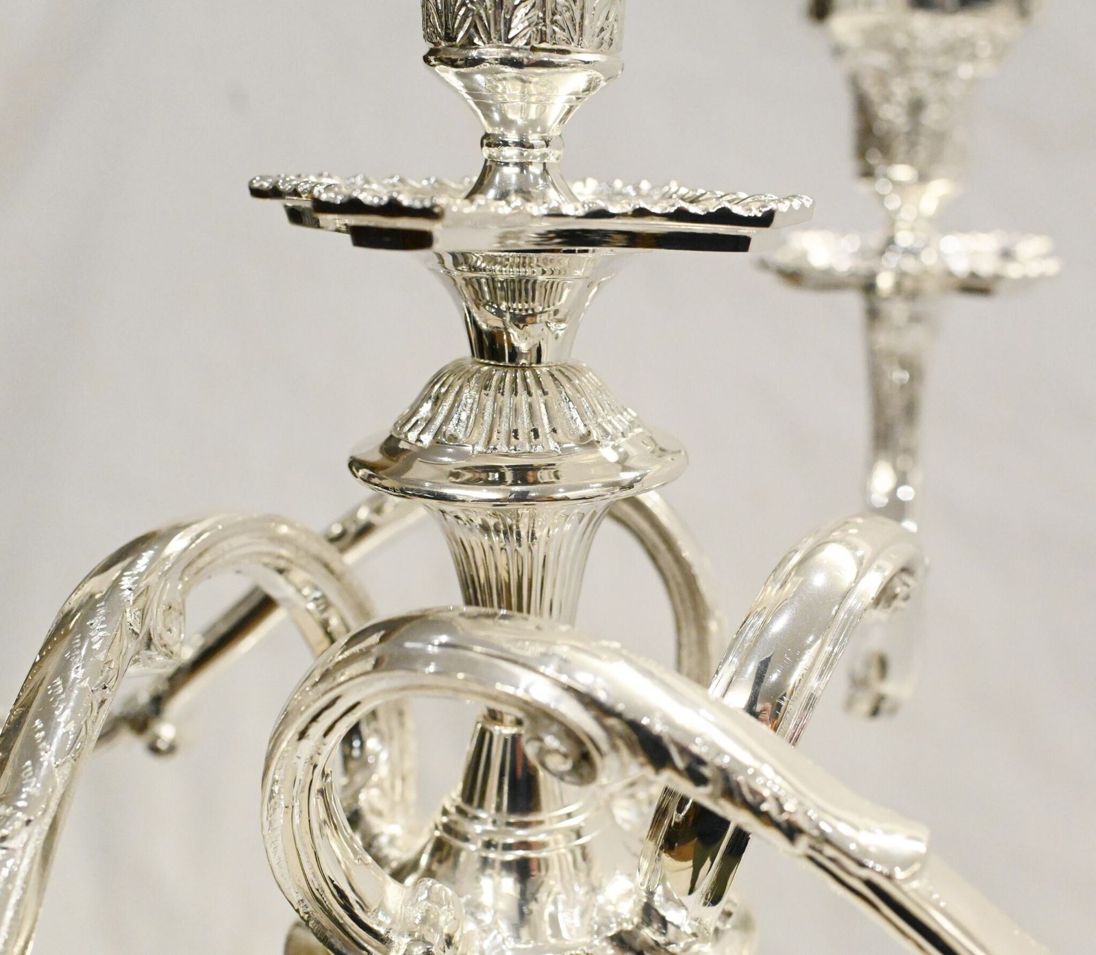 photo vinterior Regency Silver Plate Candelabras Doric Column Candles