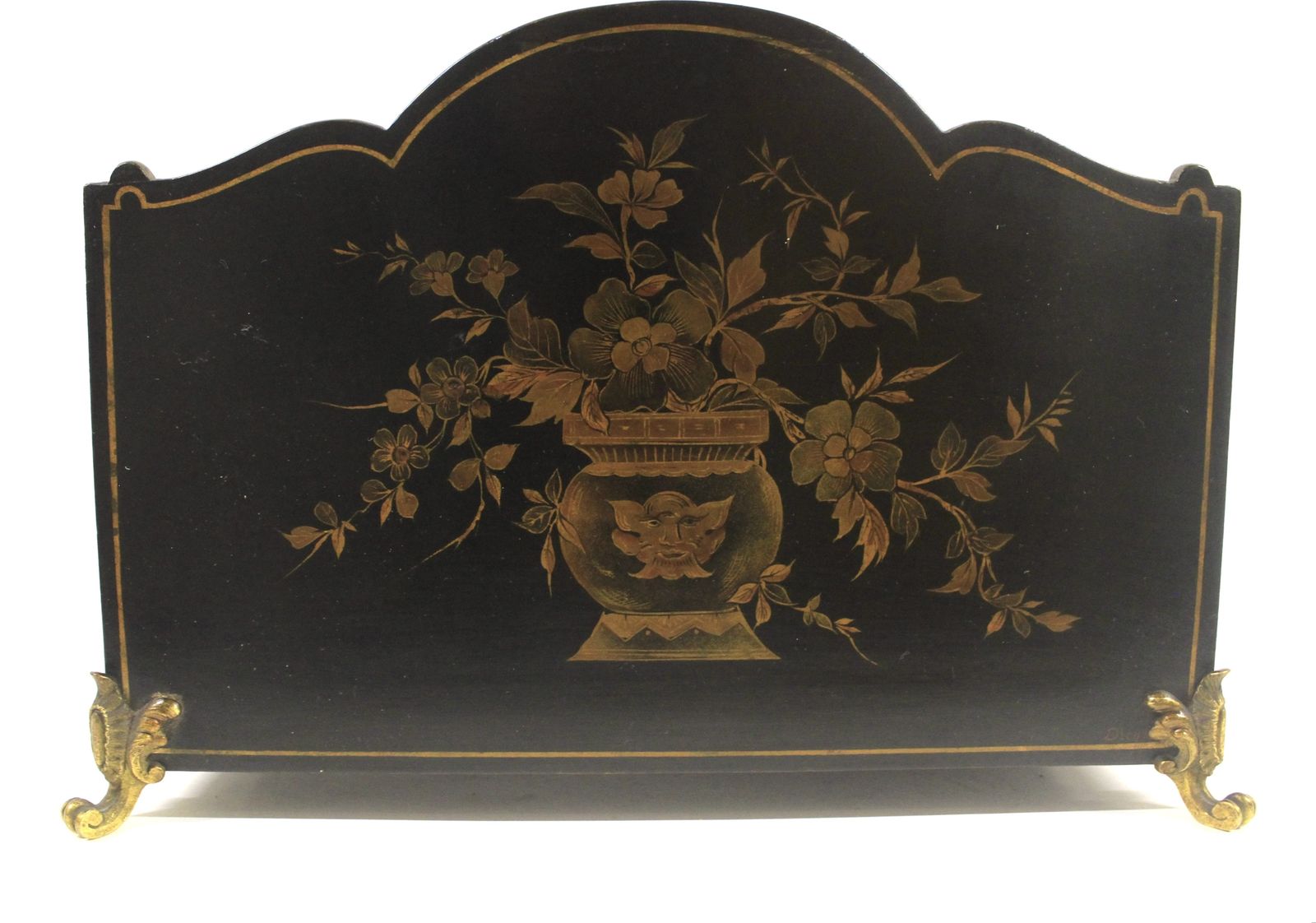 Late Victorian Chinoiserie Decorated Letter Rack photo vinterior