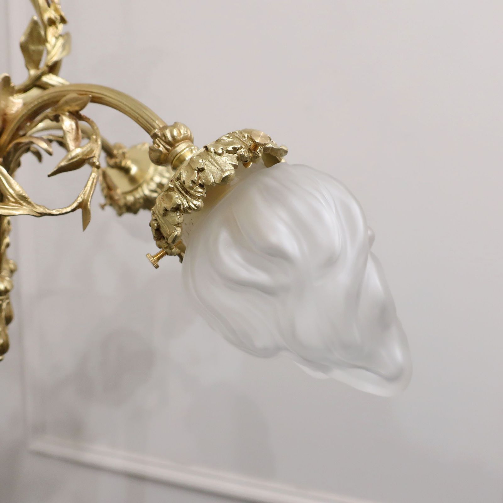 French Neoclassical Style Gilt Bronze Lyre Chandelier photo buy
