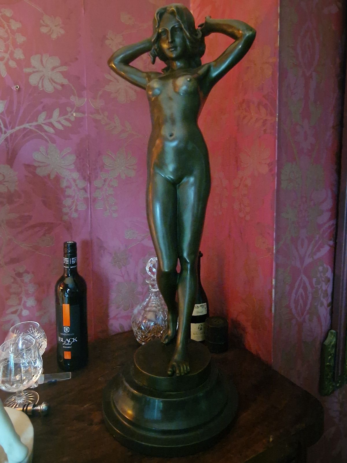 Carlo Pittaluga Nude Nymph Bronze Artwork Hot Cast Classic Large  Figurine Inscribe Stamped