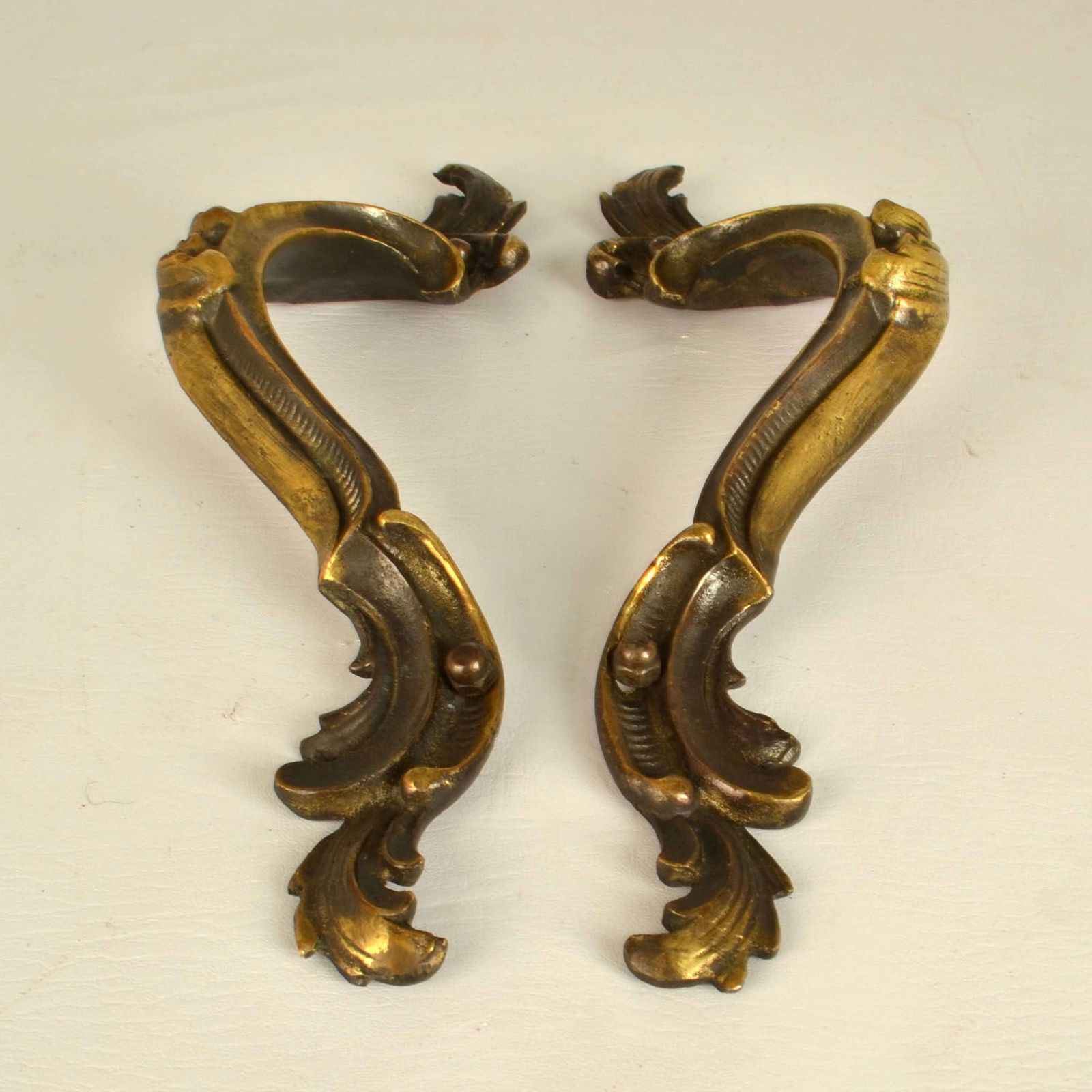 Double Pair Of Italian Baroque Push Pull Bronze Door Handles photo furniture