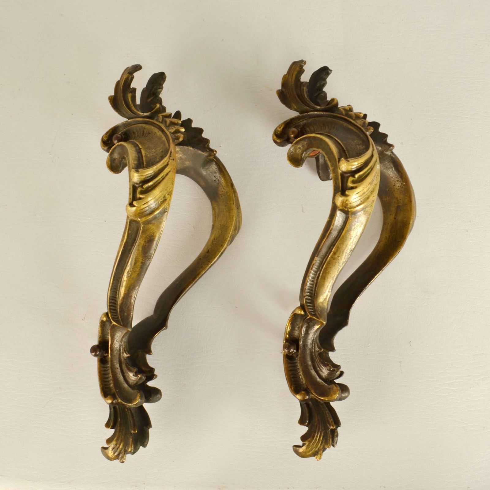 photo for sale Double Pair Of Italian Baroque Push Pull Bronze Door Handles