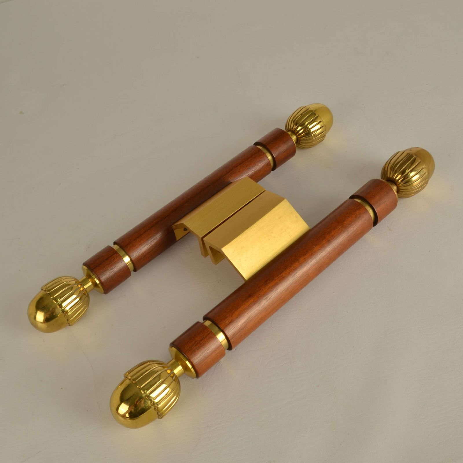 photo buy Pair Of Classical Push Pull Door Handles In Bronze And Wood