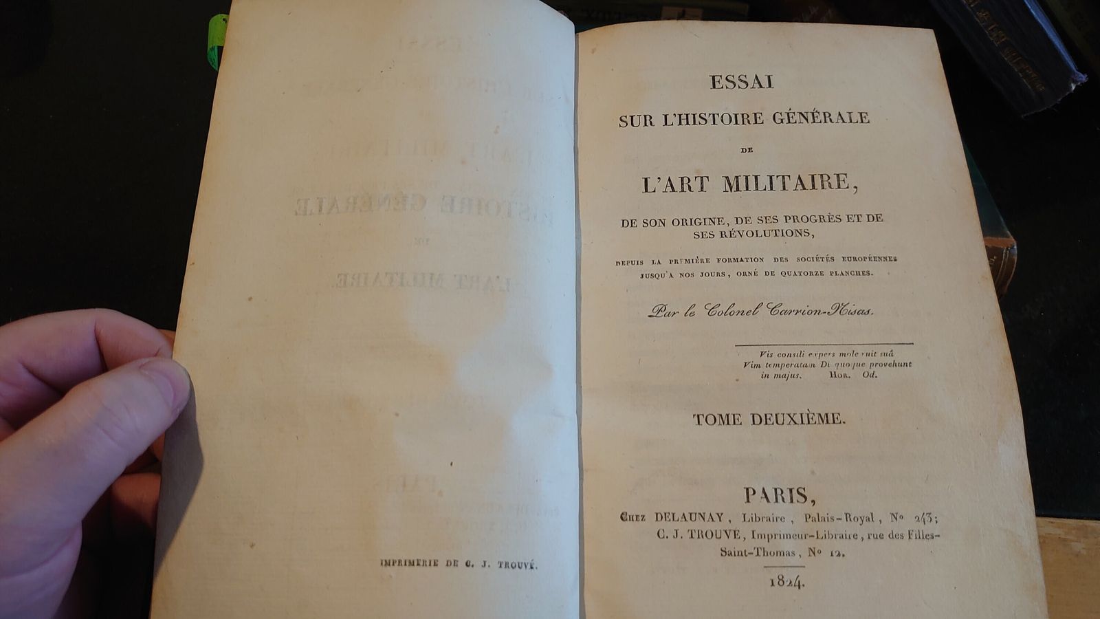 L'histoire L'art Militaire (History Of Military Art)   1824   In French photo vinterior