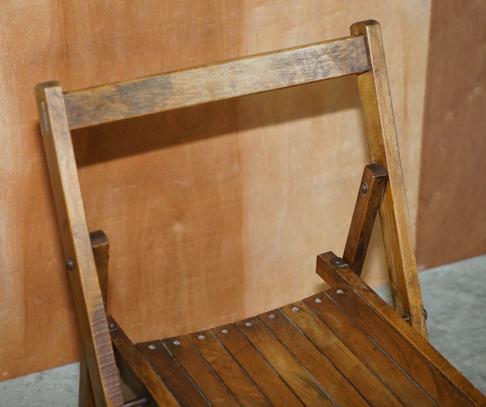 Suite Of Six English Oak Circa 1900 1920 Folding Steamer Chairs Stunning Patina photo buy