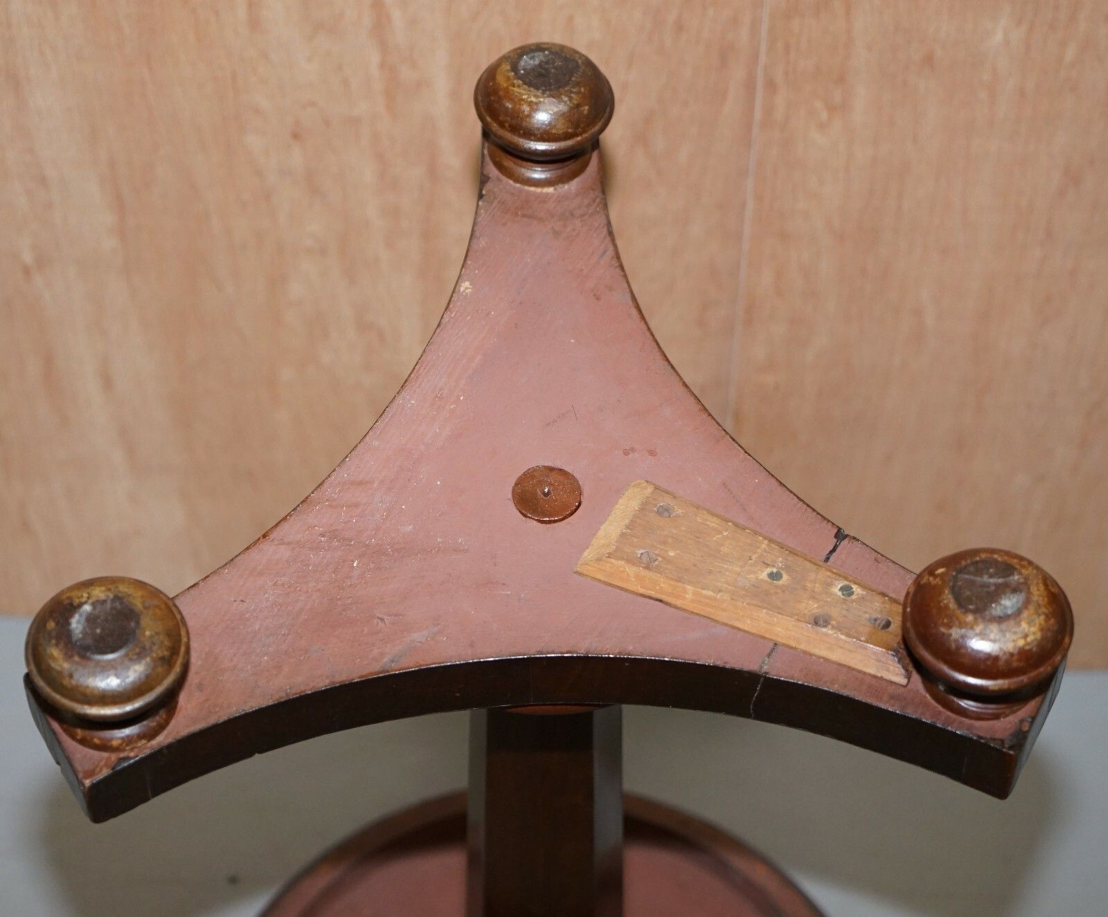 1500.0 Rare Victorian Mahogany Occasional Table, Geometric Parquetry Inlaid Wood Top photo