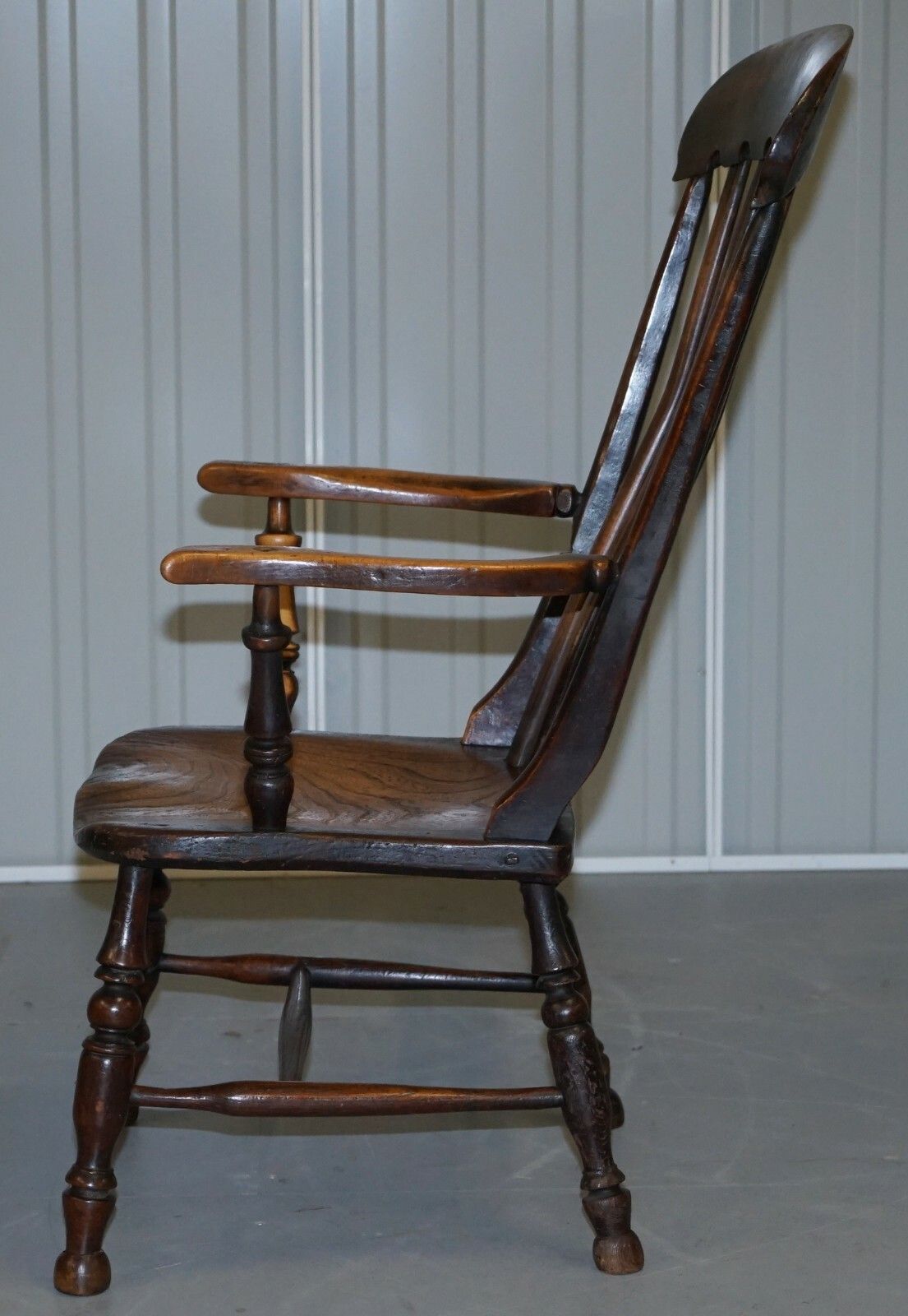 1500.0 Original Paint Elm 19th Century Thames Valley Oxford Windsor Armchair Untouched photo