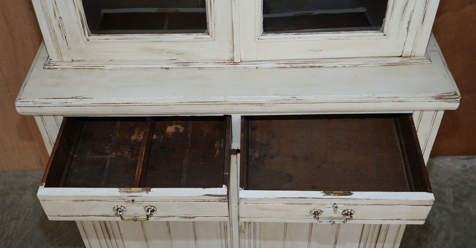 Lovely Antique Victorian Mahogany Hand Painted Cupboard Or Library Bookcase photo vintage