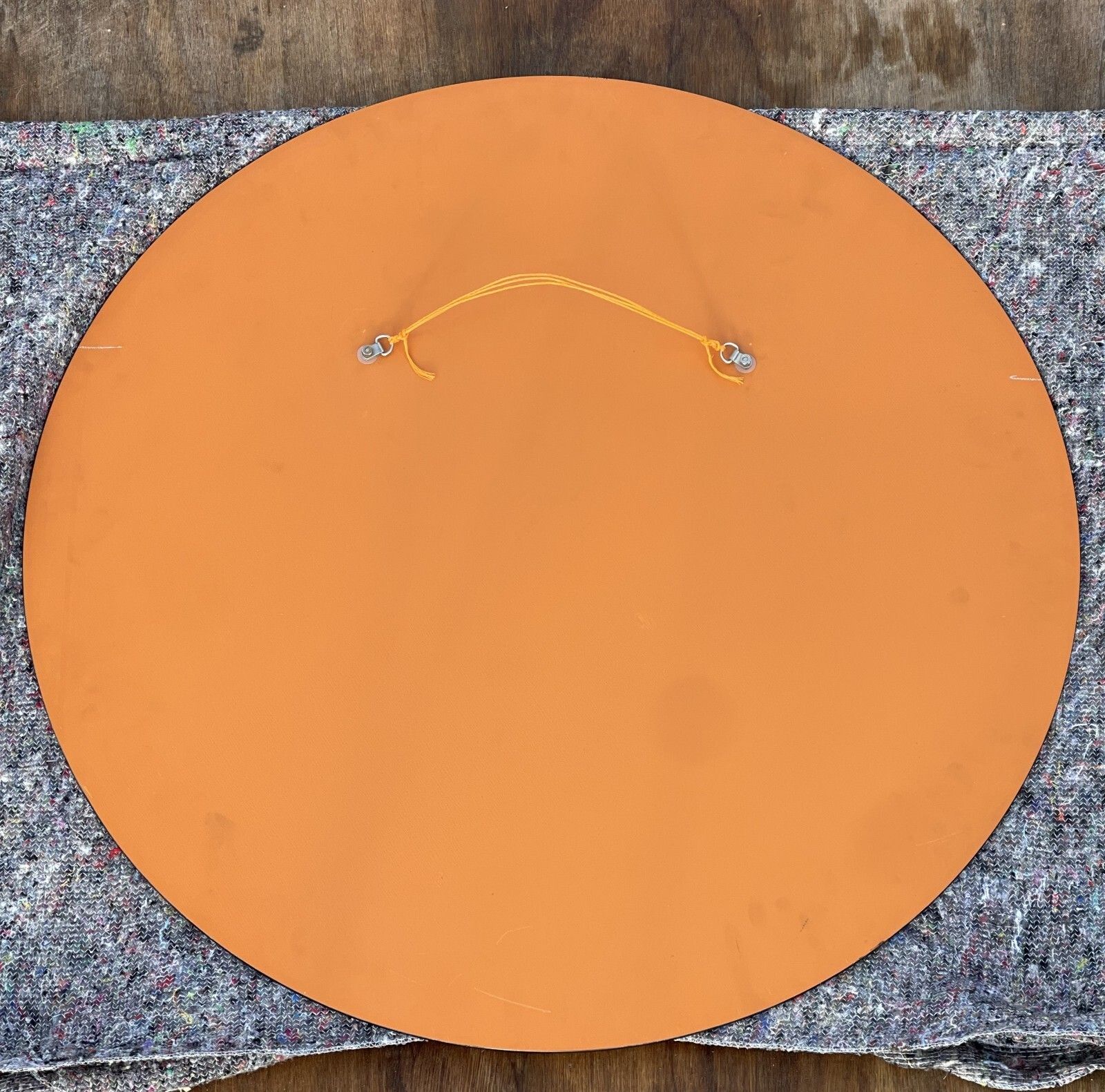 Home Decor Fine 3d Glass Framed Art Deco Amber / Peach Glass Round Bevelled Wall Mirror photo