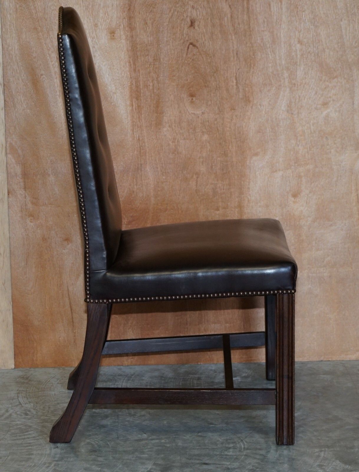photo furniture Rrp £4,170 George Smith Buttoned Side Occasional Office Desk Chair Brown Leather