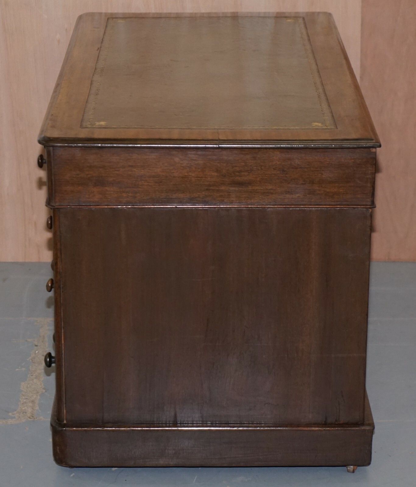 Vr Stamped Victoria Regina Mahogany Twin Pedestal Partner Desk Victorian 1860 photo buy