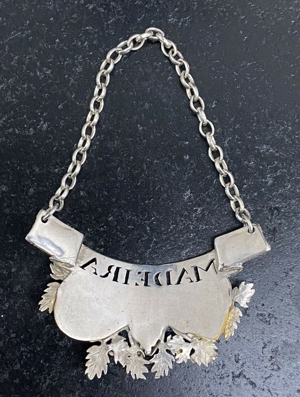Home Decor Sublime Set Of 1988 Sterling Solid Silver & Gold Decanter Labels Port & Maderia photo