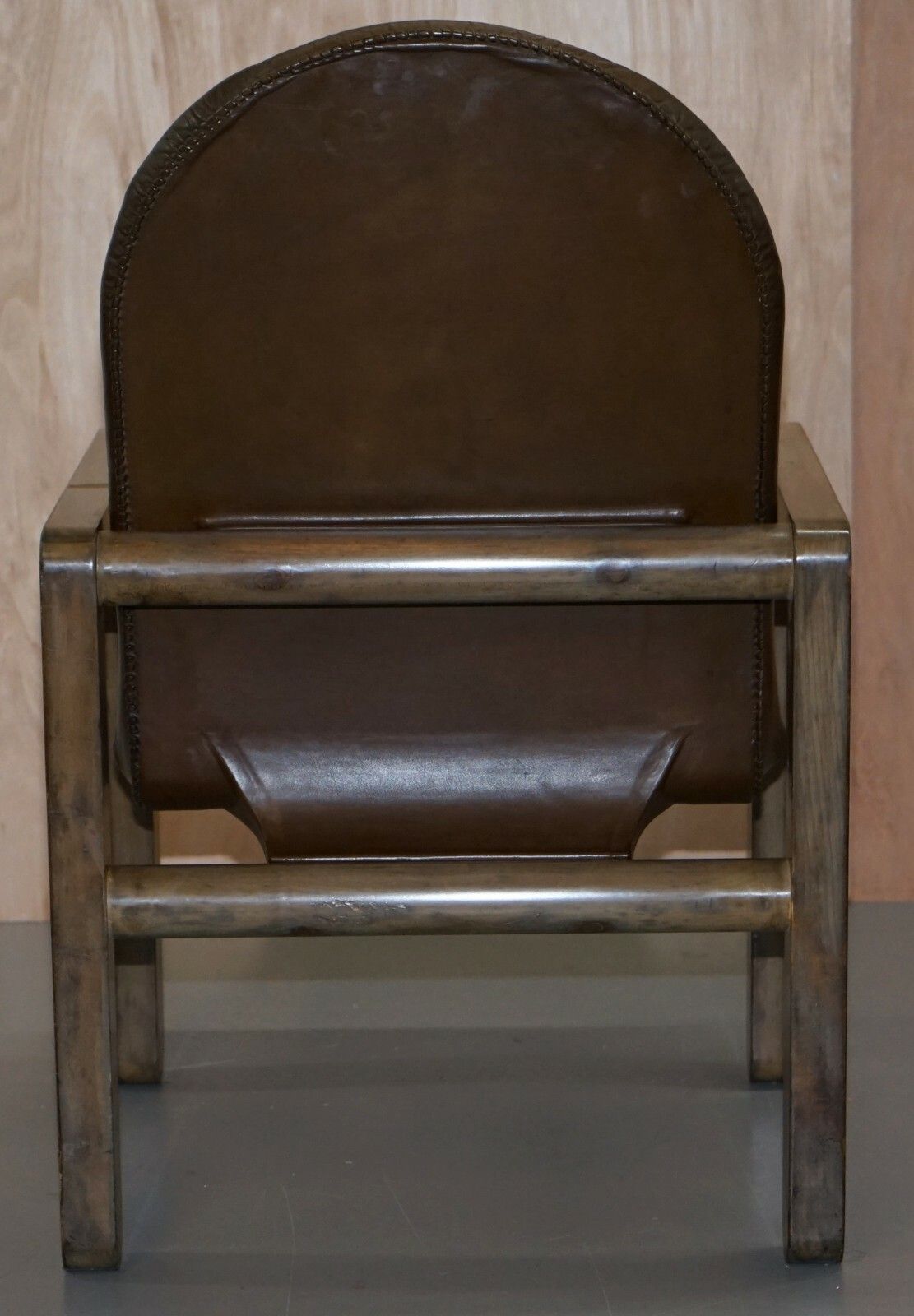 photo furniture Pair Of Original Mid Century Vintage Aged Brown Leather John Makepeace Armchairs