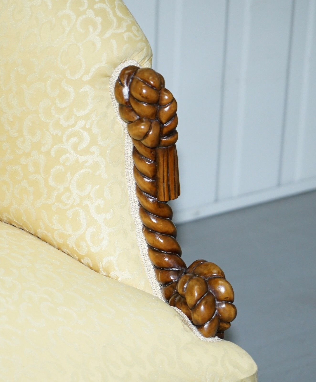 Rope Twist Napoleon III Style Suite Seating Armchair & Settee Chesterfield Sofa photo Furniture