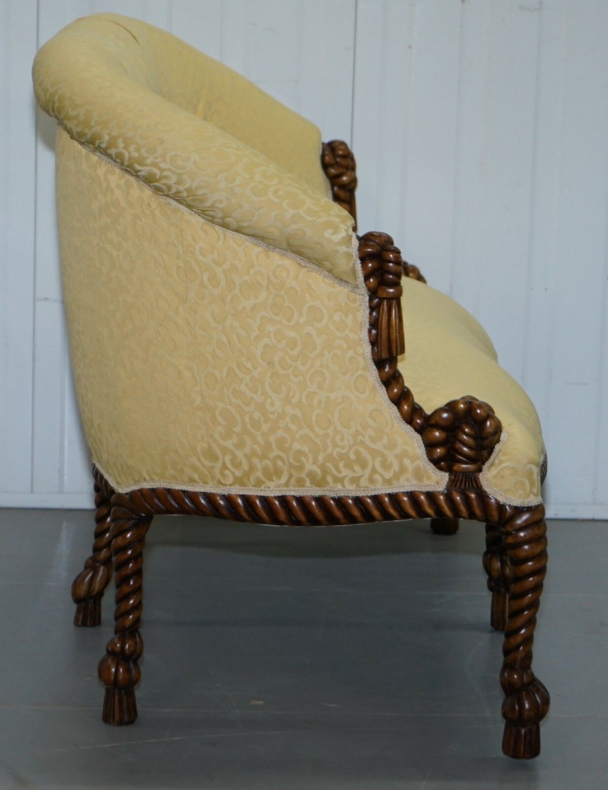 Rope Twist Napoleon III Style Suite Seating Armchair & Settee Chesterfield Sofa photo vinterior