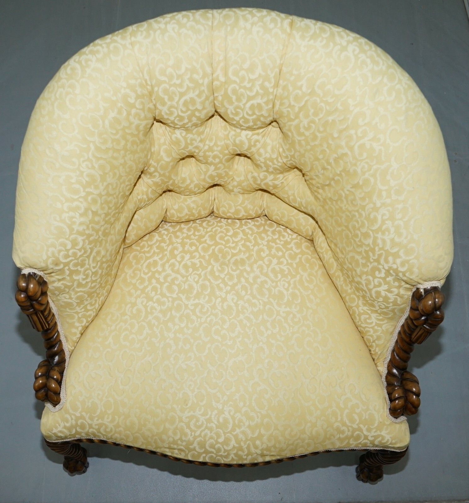 photo for sale Rope Twist Napoleon III Style Suite Seating Armchair & Settee Chesterfield Sofa