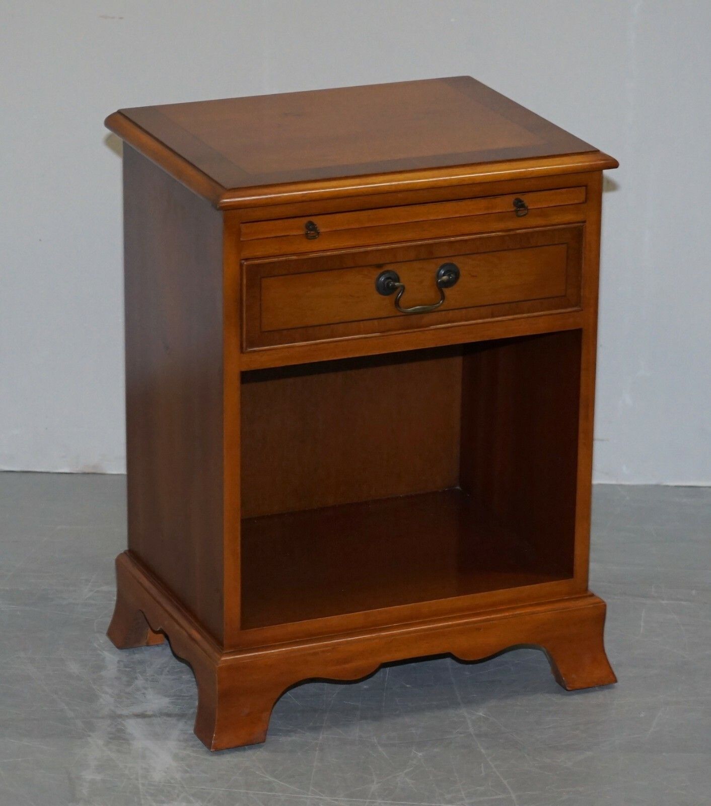 Pair Of Grange Paris Hand Made In France Cheery Wood Side End Lamp Wine Tables photo furniture