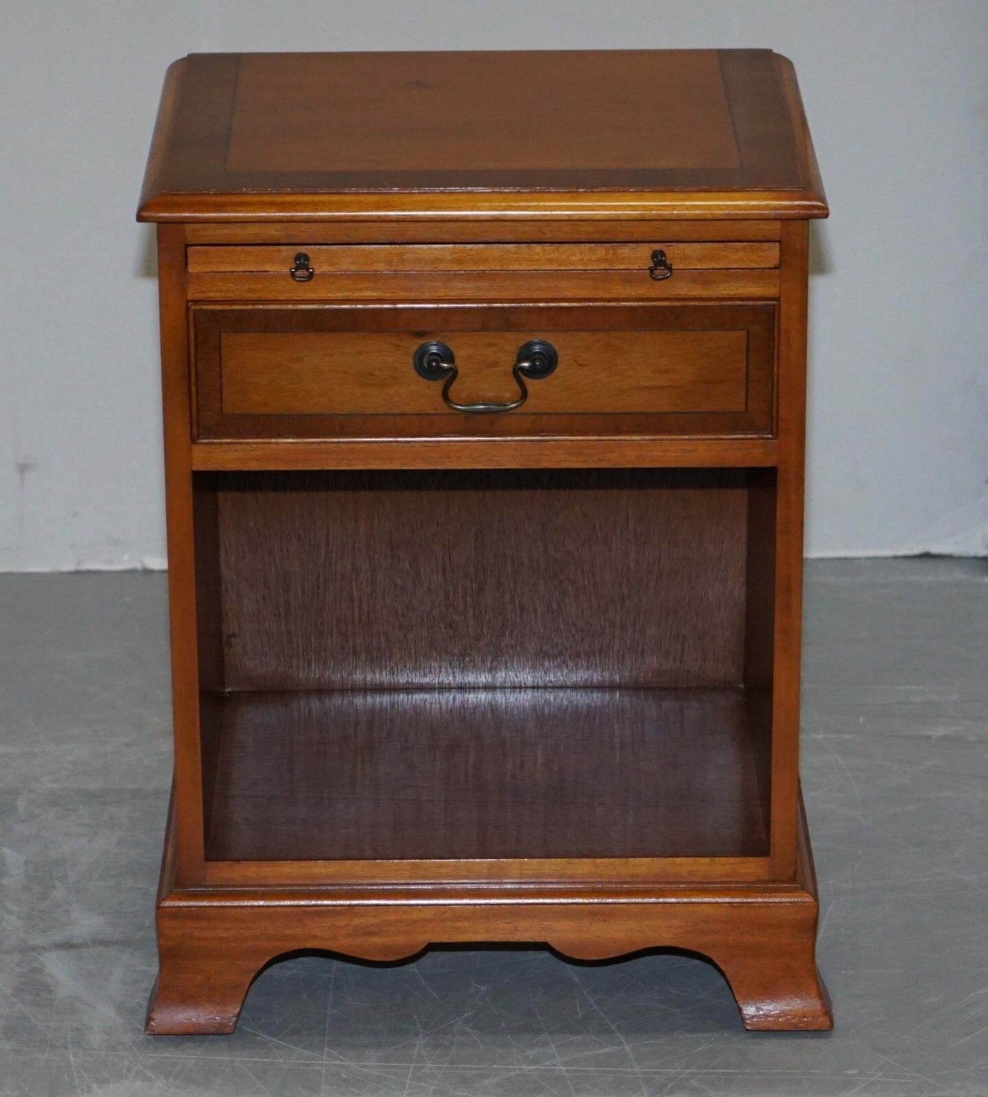 Pair Of Grange Paris Hand Made In France Cheery Wood Side End Lamp Wine Tables photo for sale