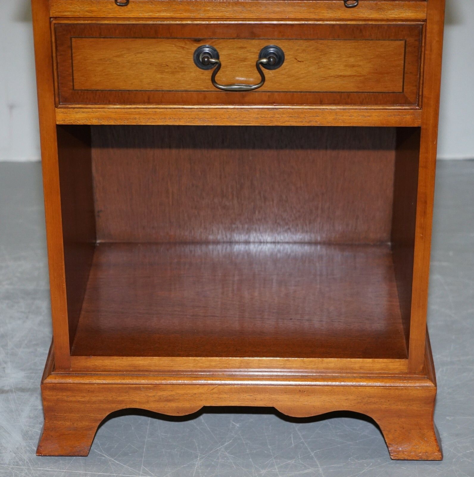 Pair Of Grange Paris Hand Made In France Cheery Wood Side End Lamp Wine Tables photo vinterior