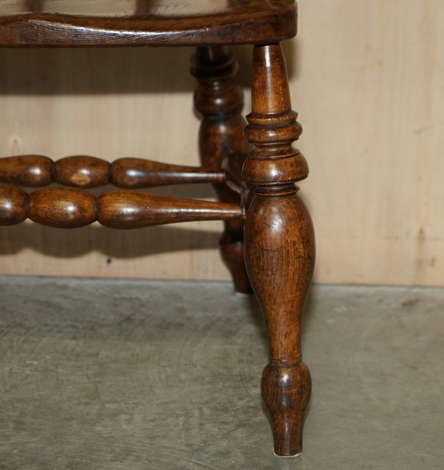 photo furniture Stunning Patina Antique Edwardian Sold Elm Bow Back Smokers Captains Armchair