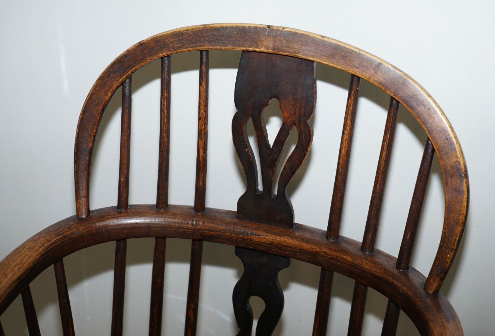 English Classic Antique Victorian 19th Century Elm & Ash Wood Windsor Armchair photo 1620.0