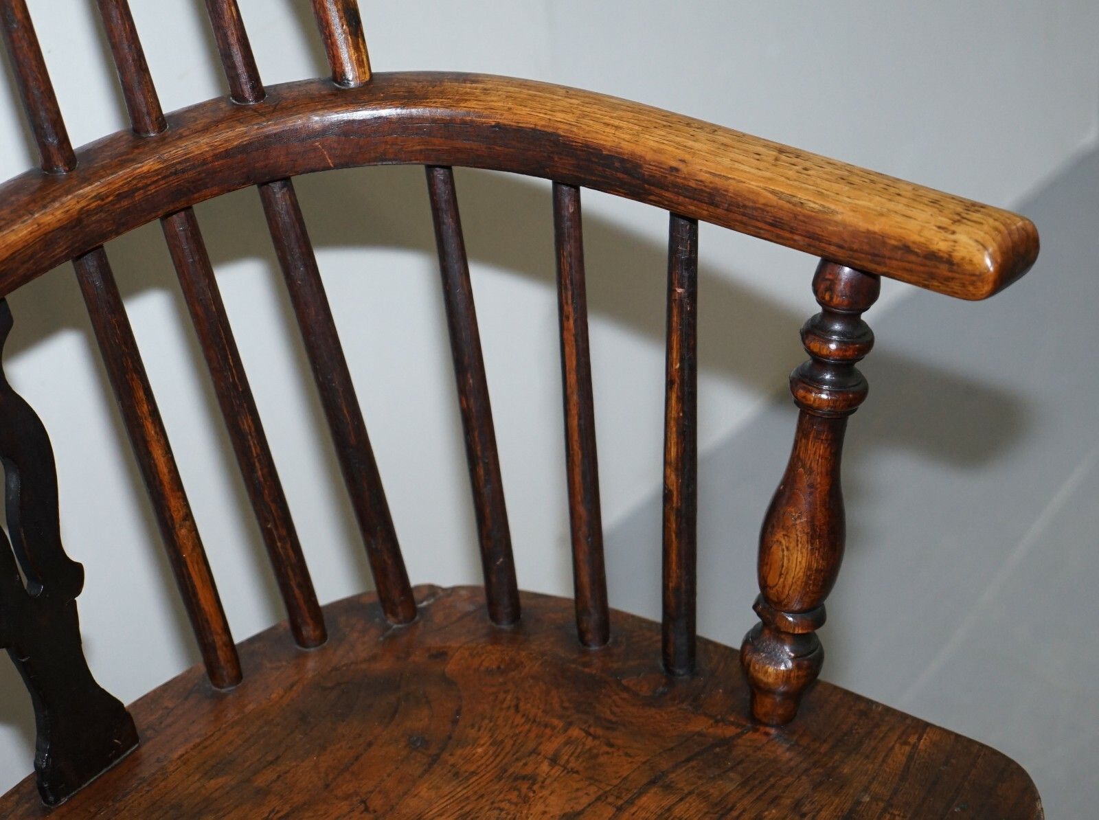 English Classic Antique Victorian 19th Century Elm & Ash Wood Windsor Armchair photo vinterior