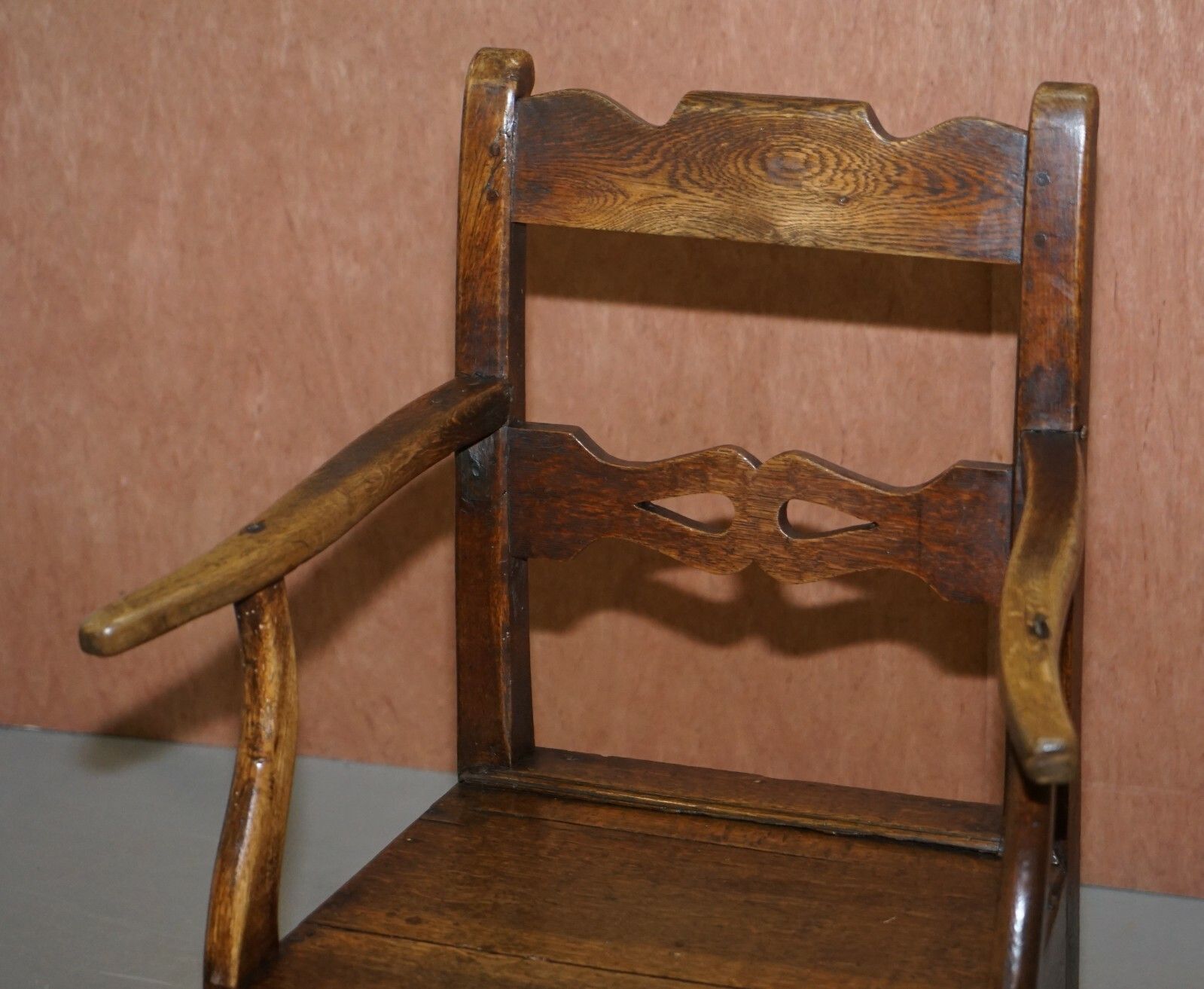 Lovely George II Circa 1760 Primitive Carver Armchair Original Period Repairs photo Furniture