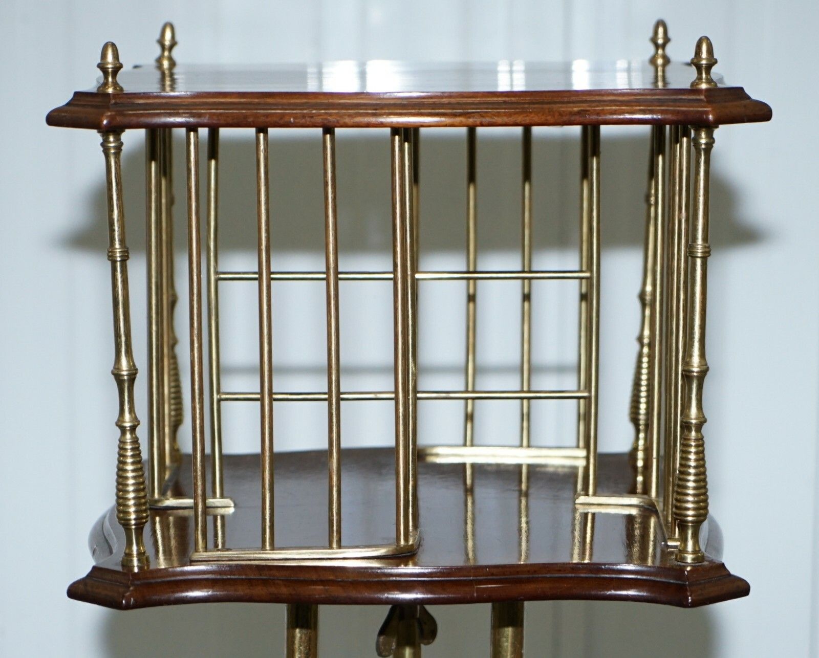 Ornate 19th Century Mahogany And Brass Revolving Bookcase In The Regency Style photo 1350.0
