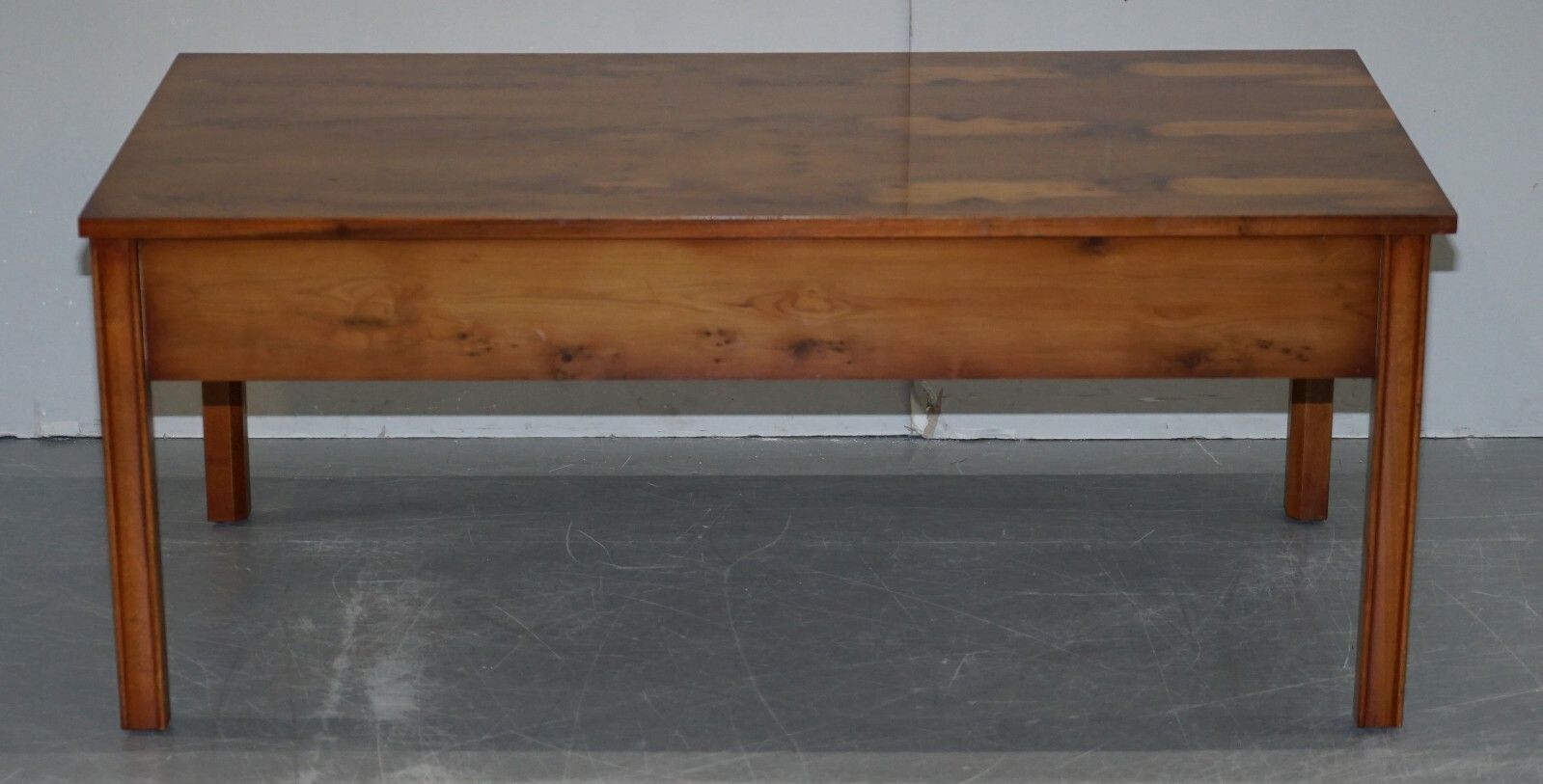 Furniture Lovely Harrods London Burr Yew Wood Coffee Table Lovely Vintage Detailing photo