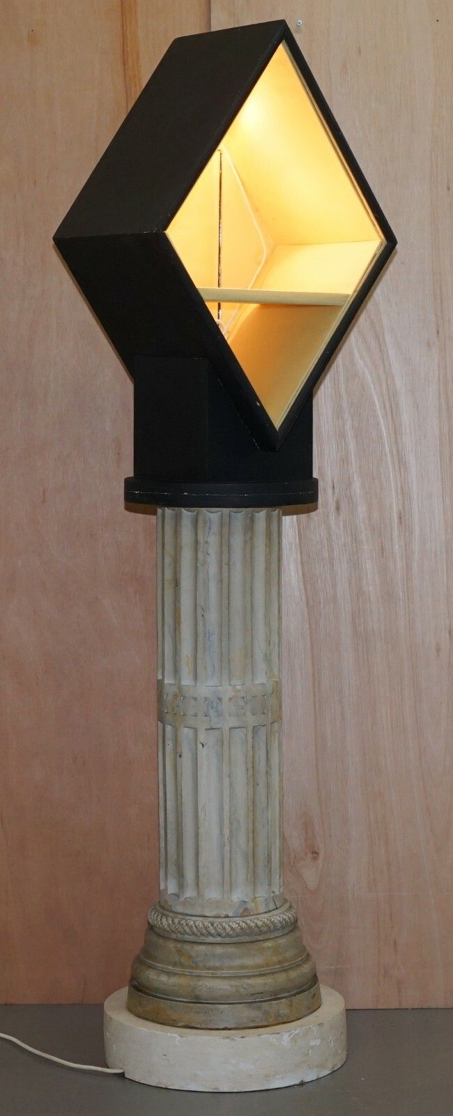 Pair Of 170cm Tall Display Cabinets On Corinthian Pillars With Built In Lights photo for sale