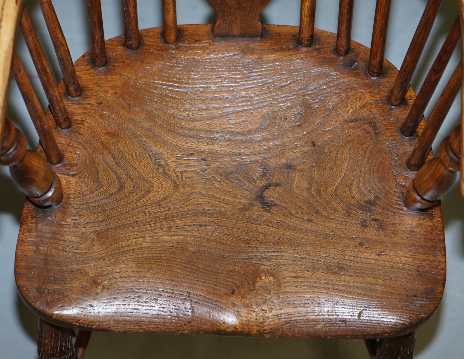 English Classic Antique 19th Century Elm Hoop Back West Country Windsor Armchair photo Furniture