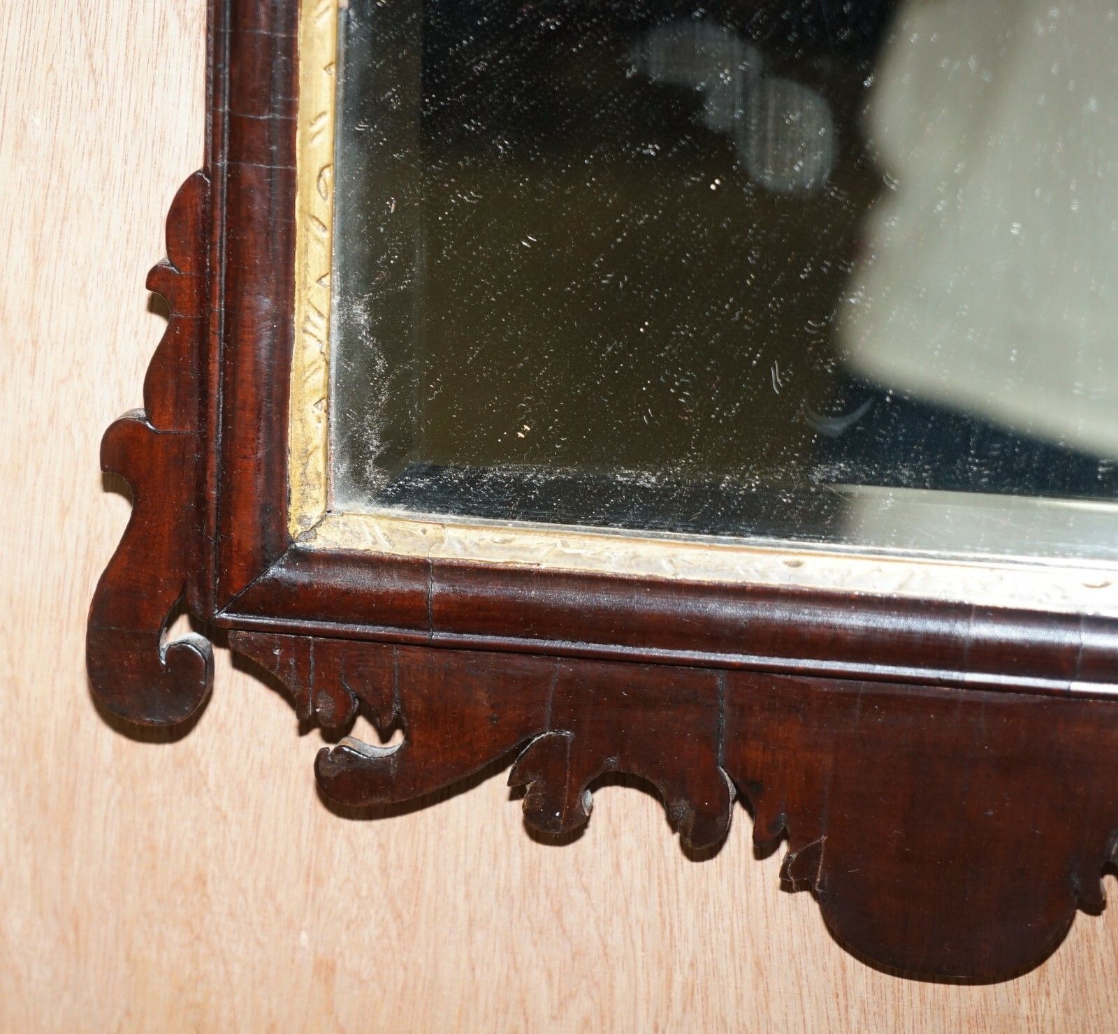 Stunning Georgian Circa 1760 Thomas Chippendale Phoenix Mirror Giltwood Mahogany photo buy