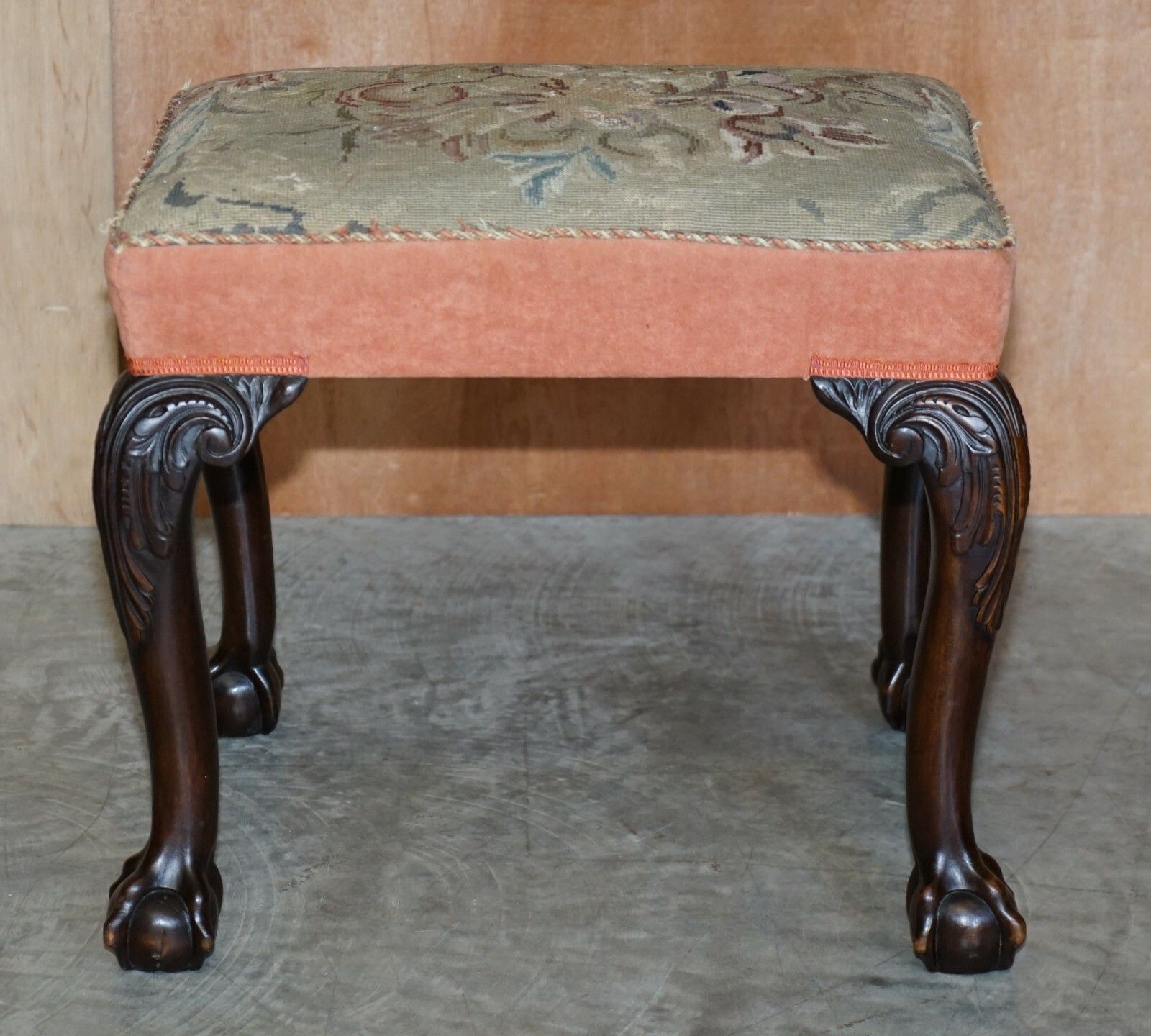 Antique Victorian 1880 Hand Carved Claw & Ball Feet Piano Stool Or Bench Seat photo furniture