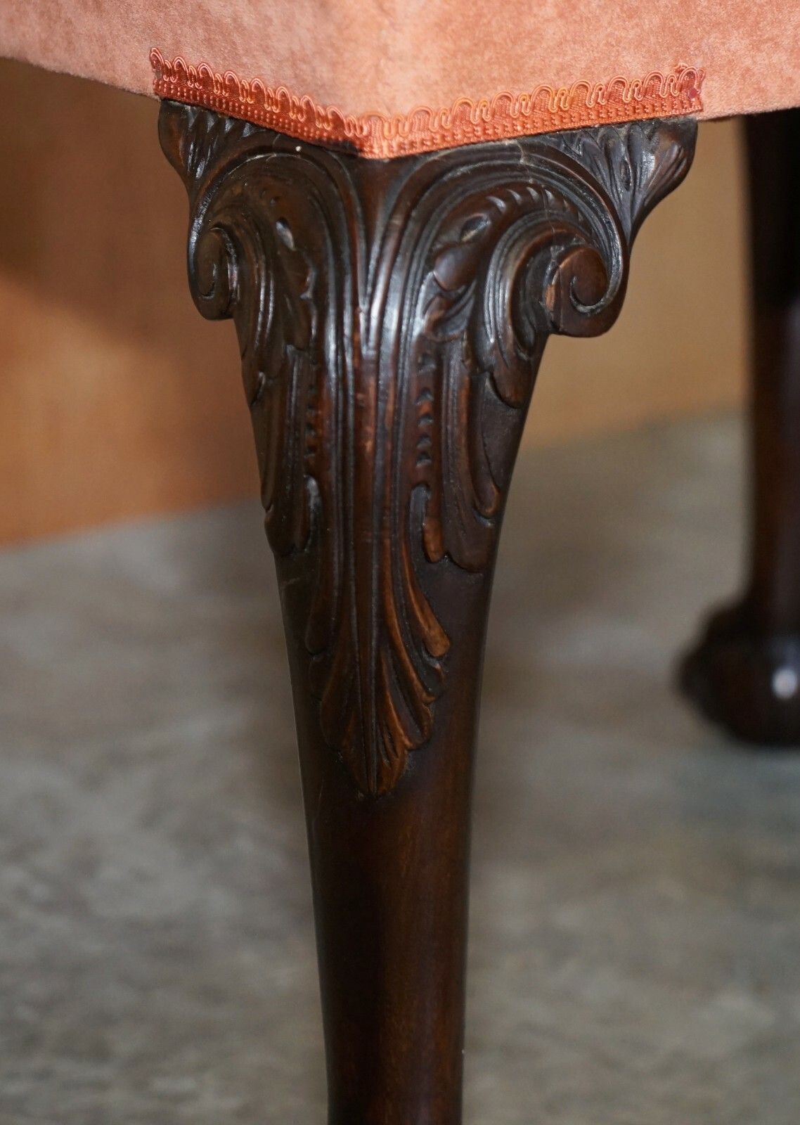 Antique Victorian 1880 Hand Carved Claw & Ball Feet Piano Stool Or Bench Seat photo vinterior