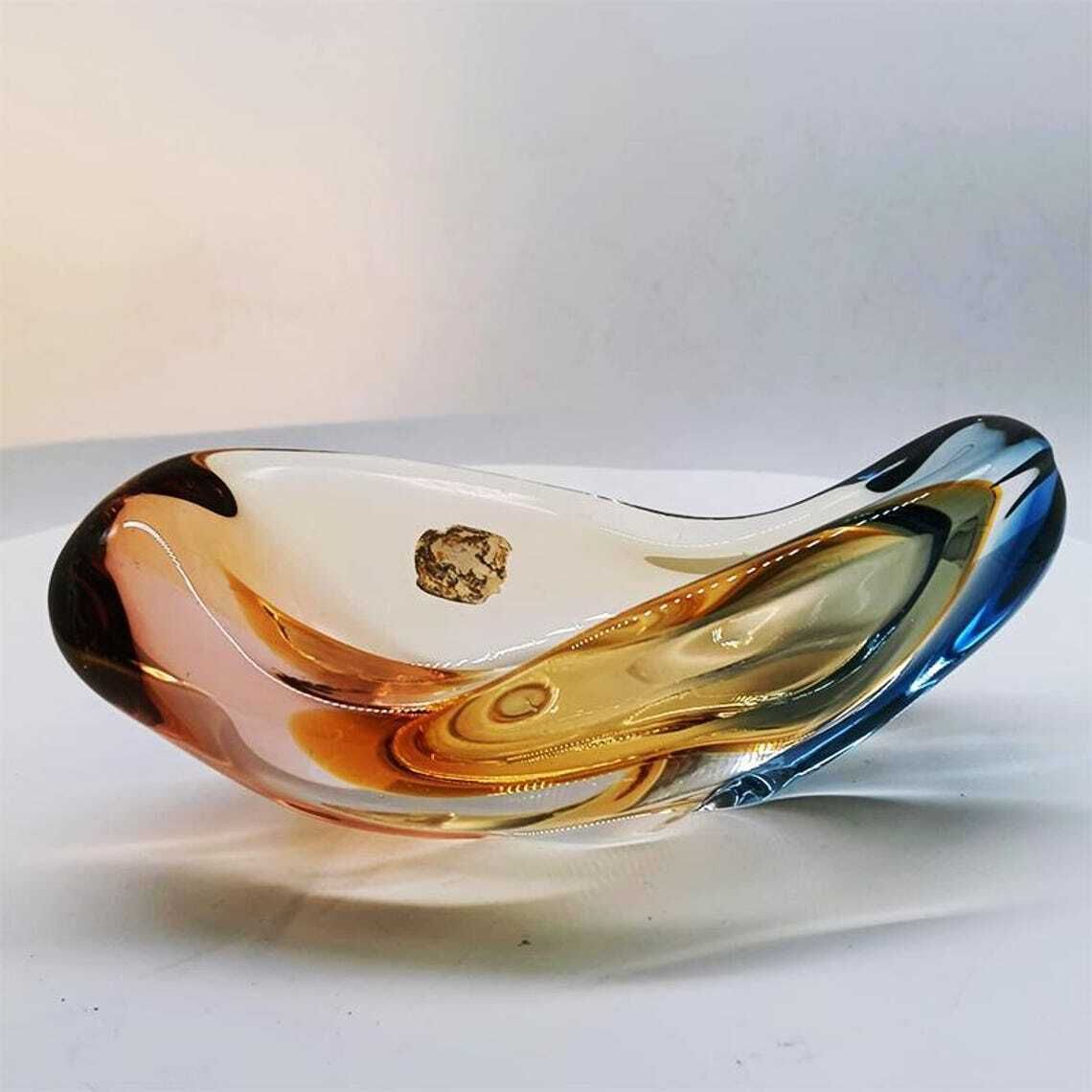1960s Ashtray Or Catch All In Murano Glass. Made In Italy. 19cm. photo for sale