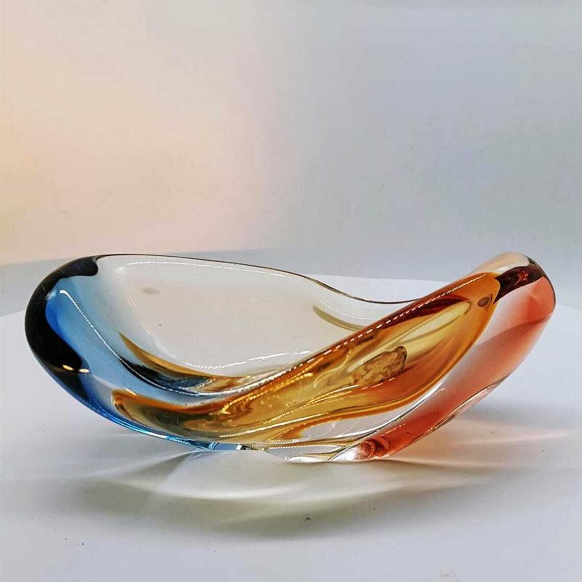 1960s Ashtray Or Catch All In Murano Glass. Made In Italy. 19cm. photo Home Decor