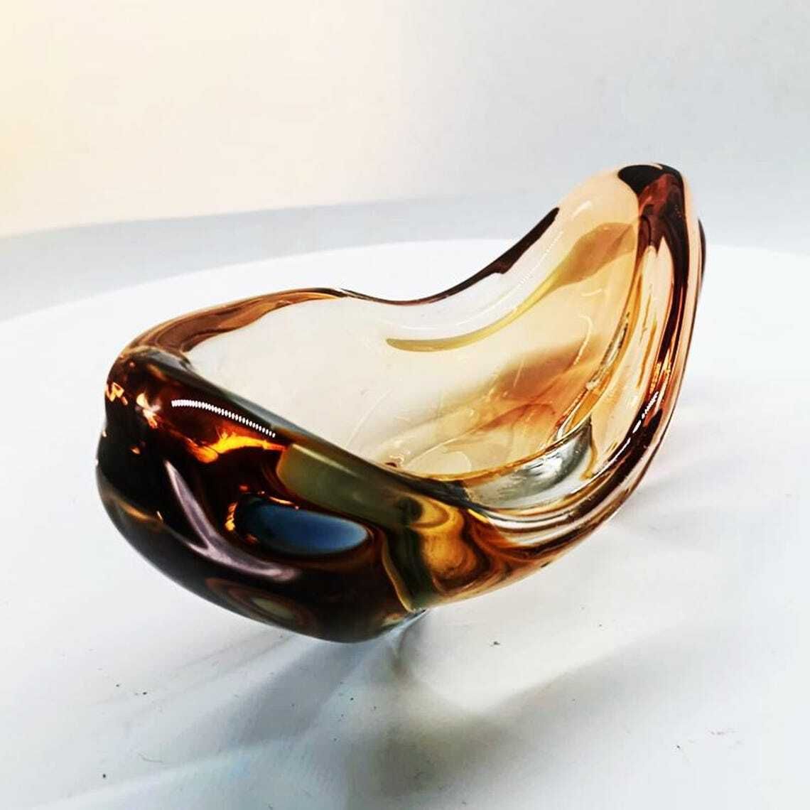 1960s Ashtray Or Catch All In Murano Glass. Made In Italy. 19cm. photo vinterior