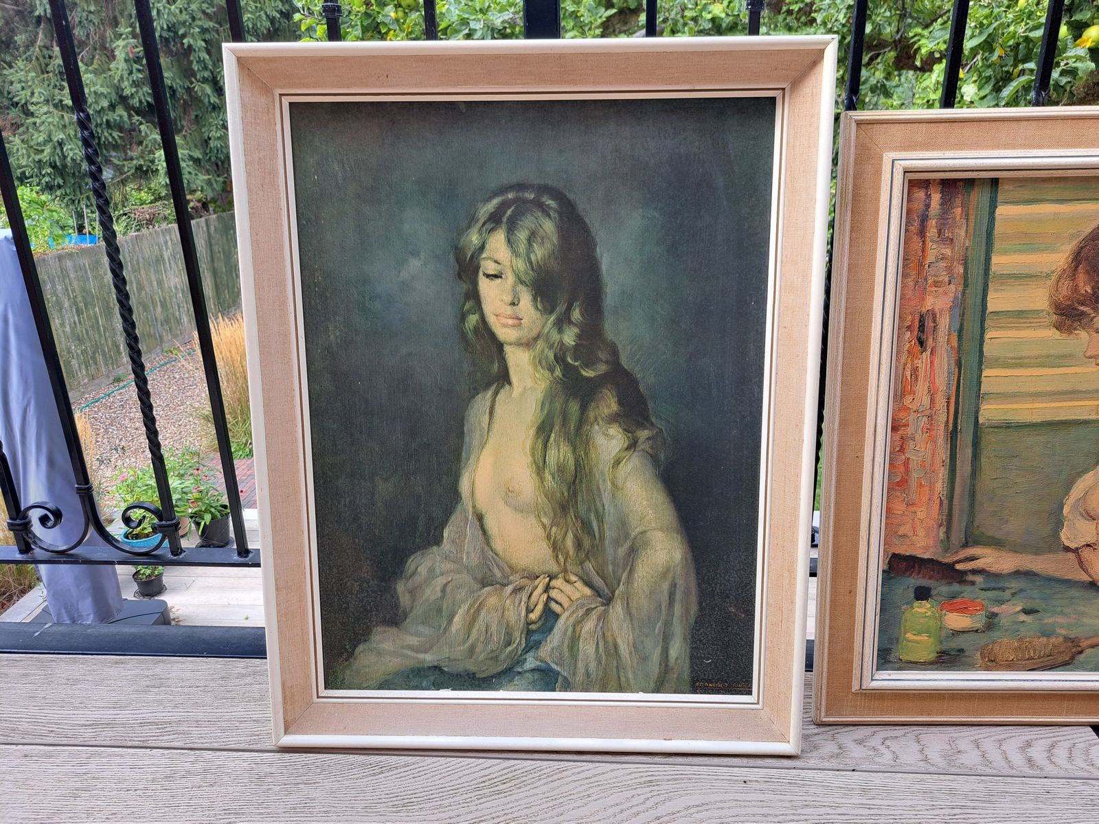 3x 50s/60s Vintage Framed Art Prints "The Red Skirt" "La Belladonna" "Reverie" photo for sale