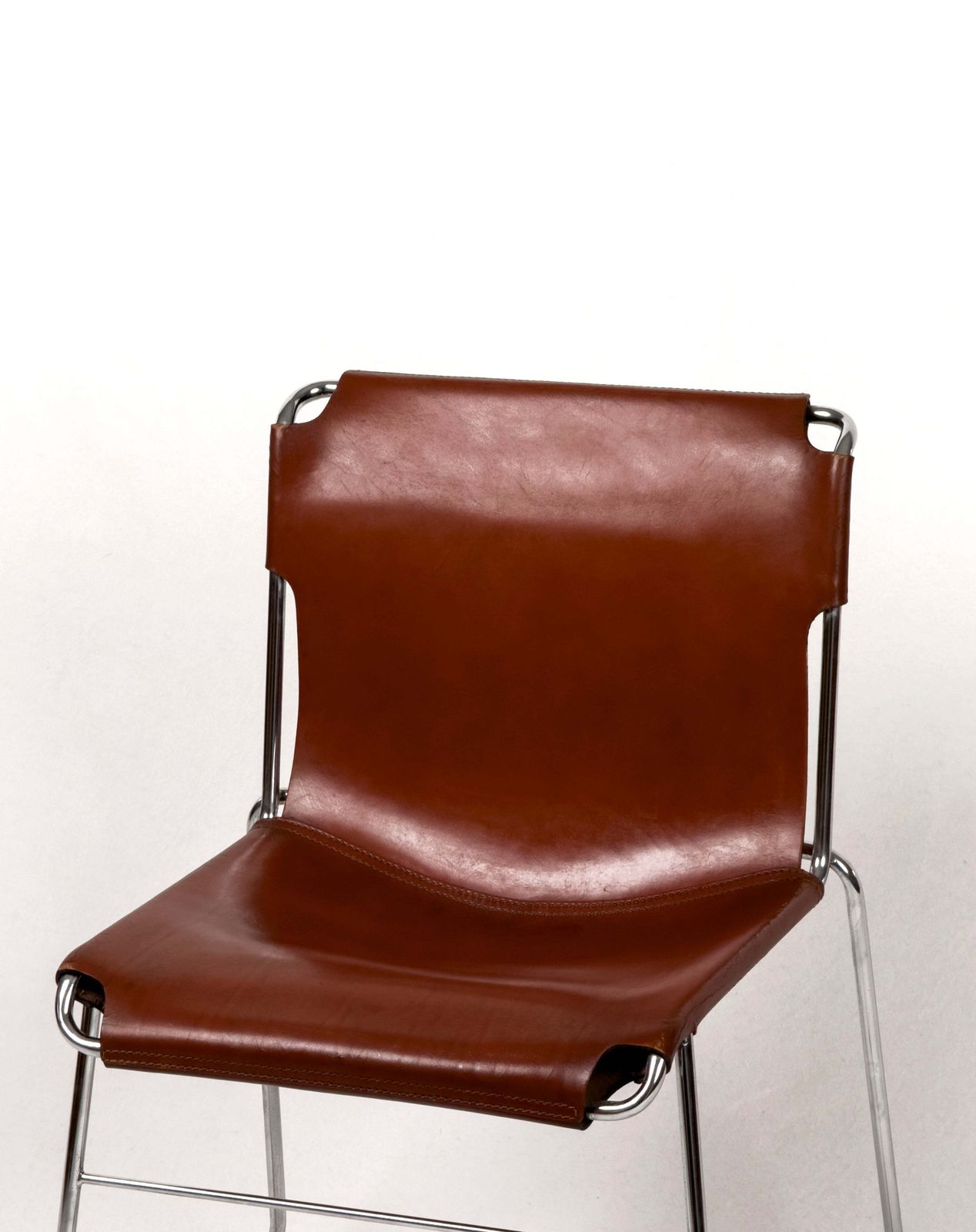 Set Of 4 Vintage Italian Chrome & Leather Chairs 1970s photo buy