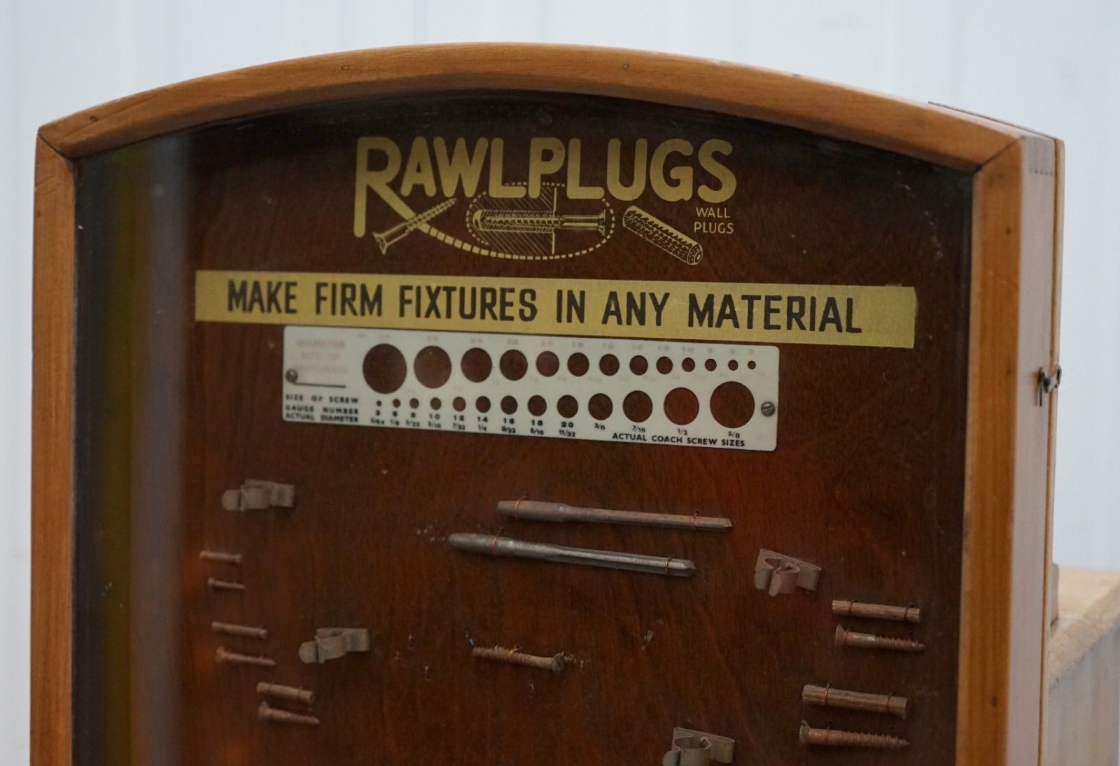 Very Rare 1950's Rawl Plug Sales Cabinet With Till Drawers And Display Section photo for sale
