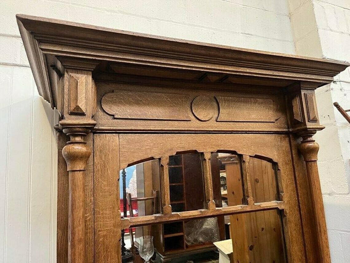 Antique 19th Century French Louis XV Oak Mirrored Armoire/Wardrobe With Drawers photo 895.0