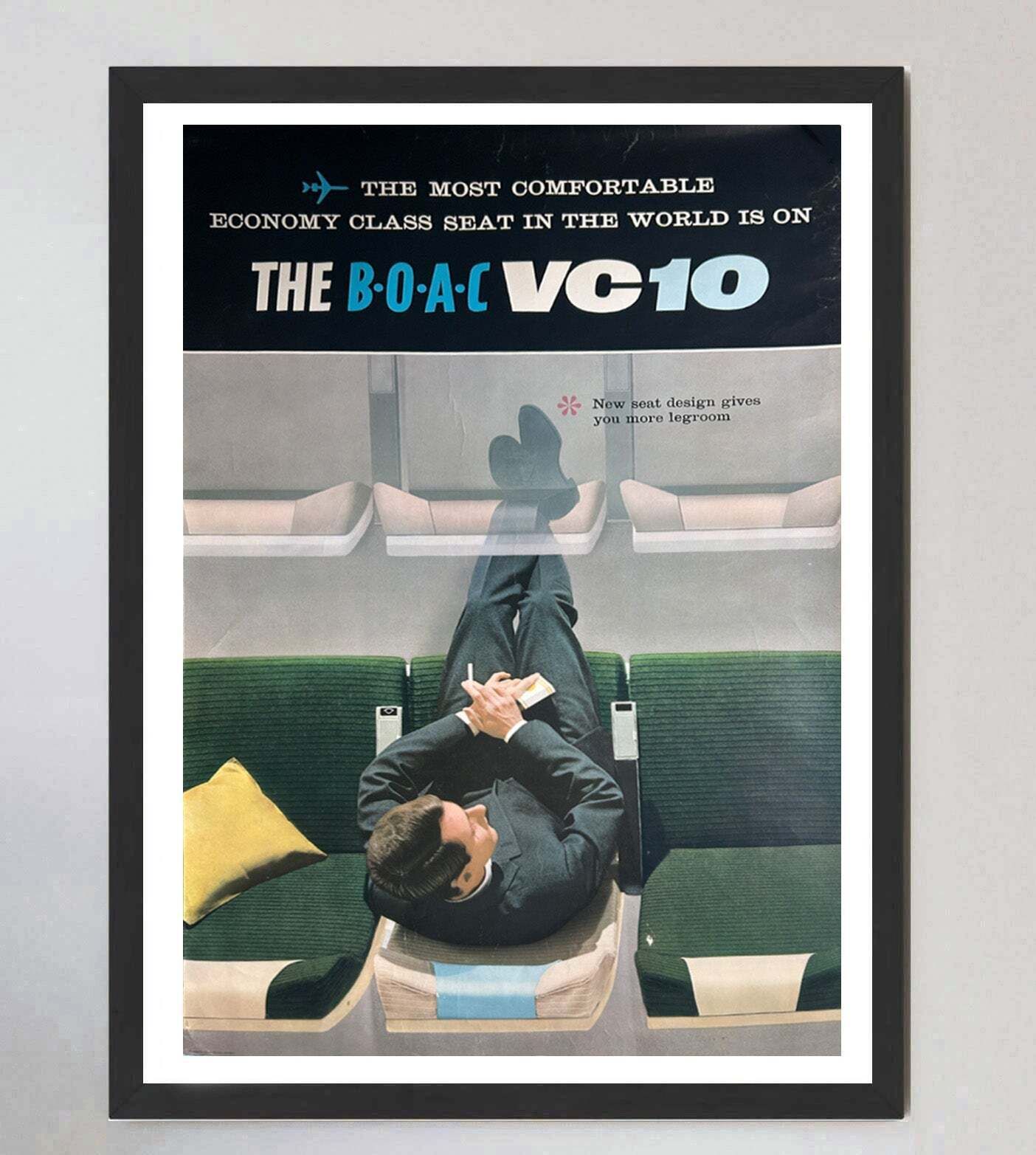 Boac   Vc10 Economy Class   Original Vintage Poster photo furniture