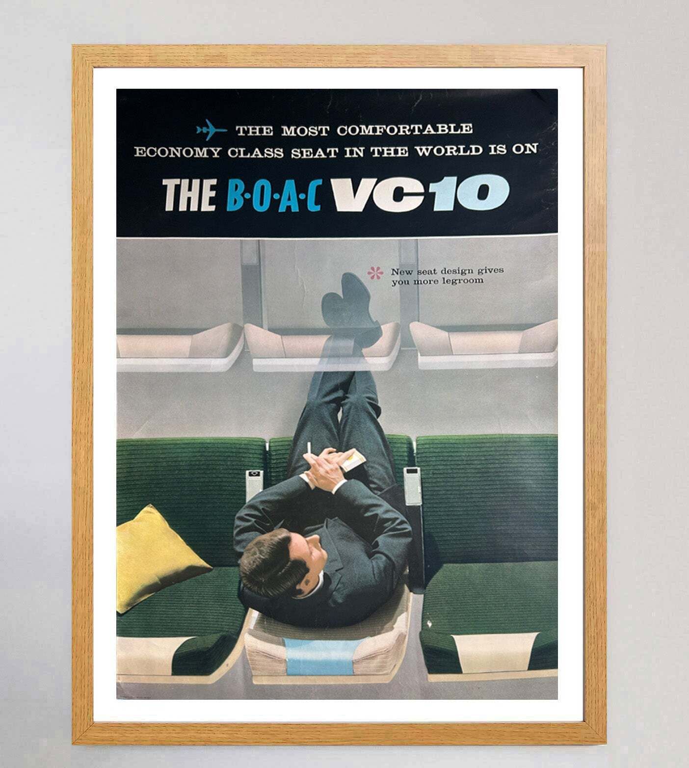 Boac   Vc10 Economy Class   Original Vintage Poster photo Art